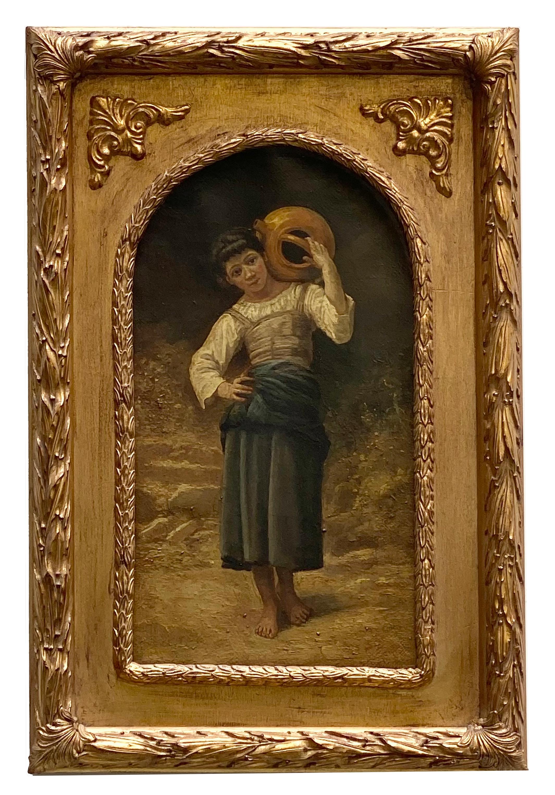 COUNTRY GIRL- W.A.Bouguereau- Italian Portarit of young peasant Oil on canvas