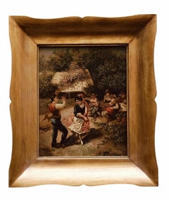 COUNTRY SCENE - Italian School - Italy - Oil on canvas painting