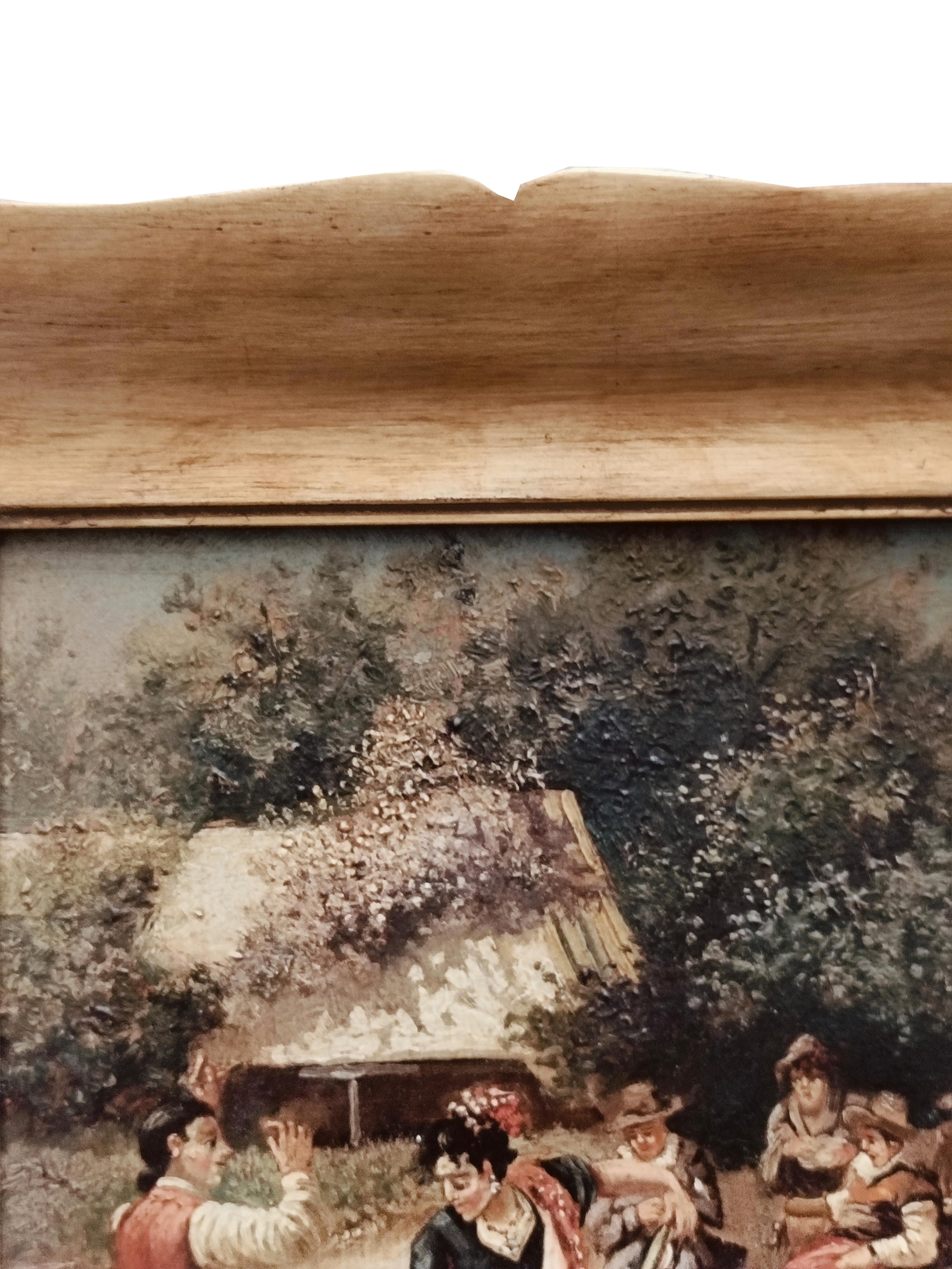 ESCENA RURAL - Escuela Italiana - Italia - Pintura al óleo sobre lienzo en venta 4