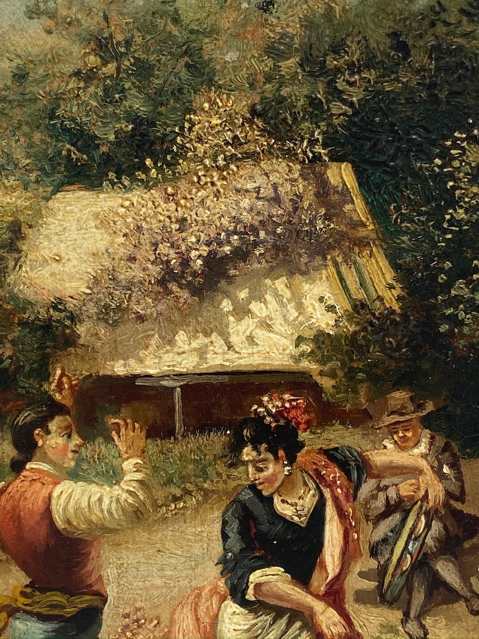 ESCENA RURAL - Escuela Italiana - Italia - Pintura al óleo sobre lienzo en venta 2