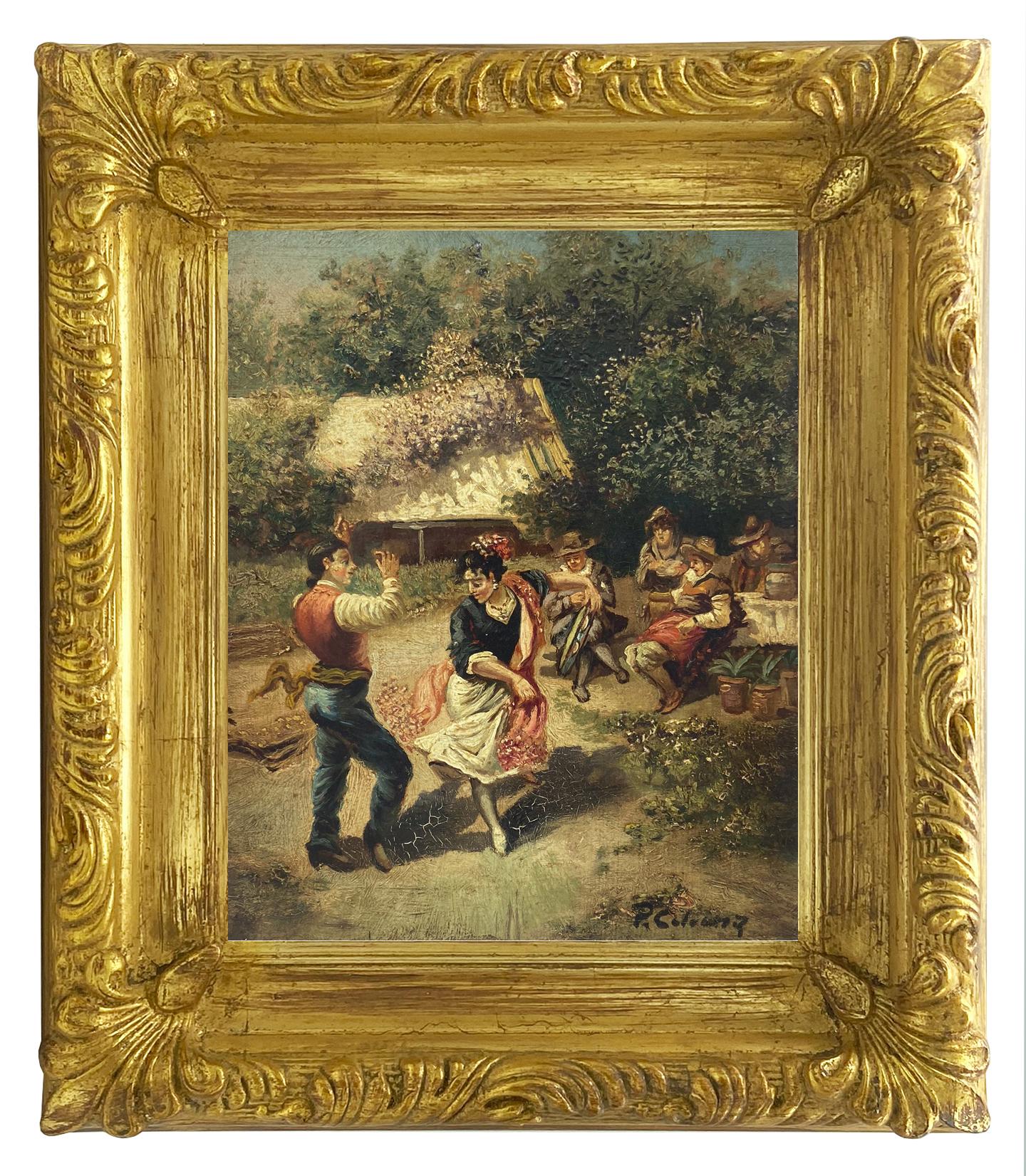 Pietro Colonna Figurative Painting - COUNTRY SCENE - Italian School - Italy - Oil on canvas painting