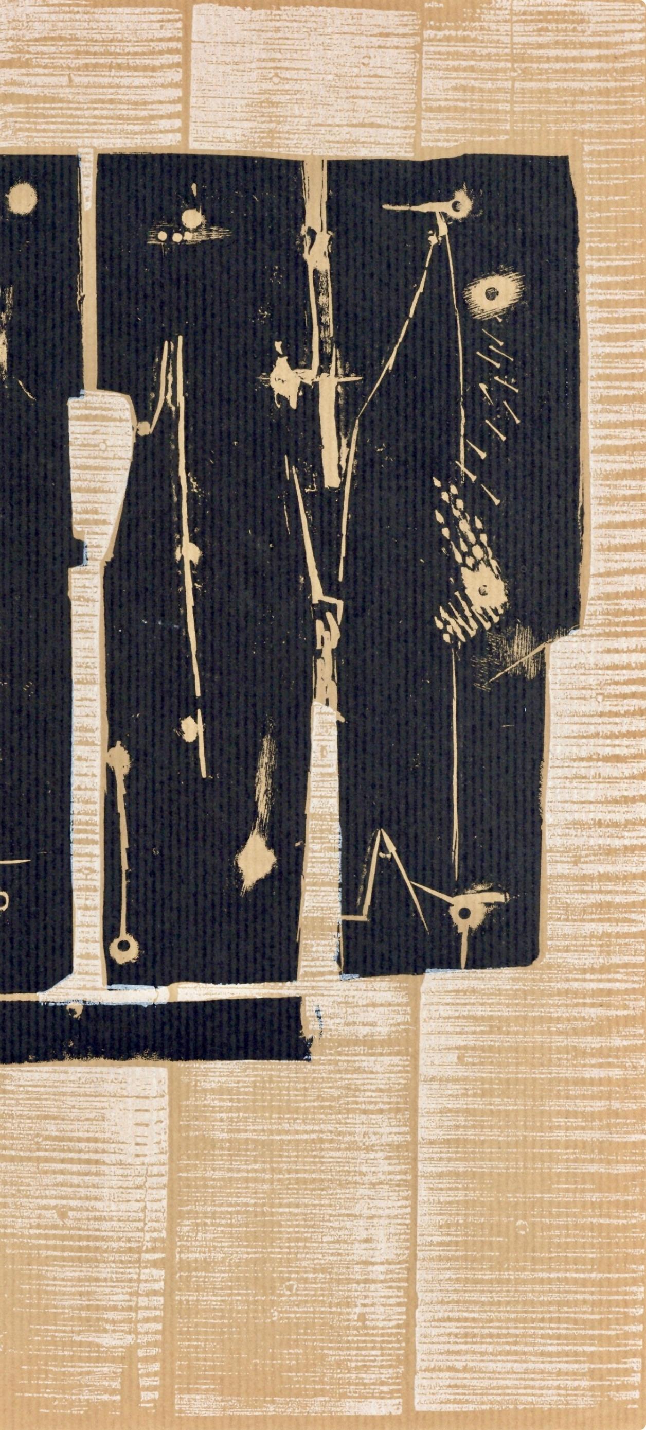 Composition, Société internationale d'art XXe siècle - Beige Landscape Print by Pietro Consagra
