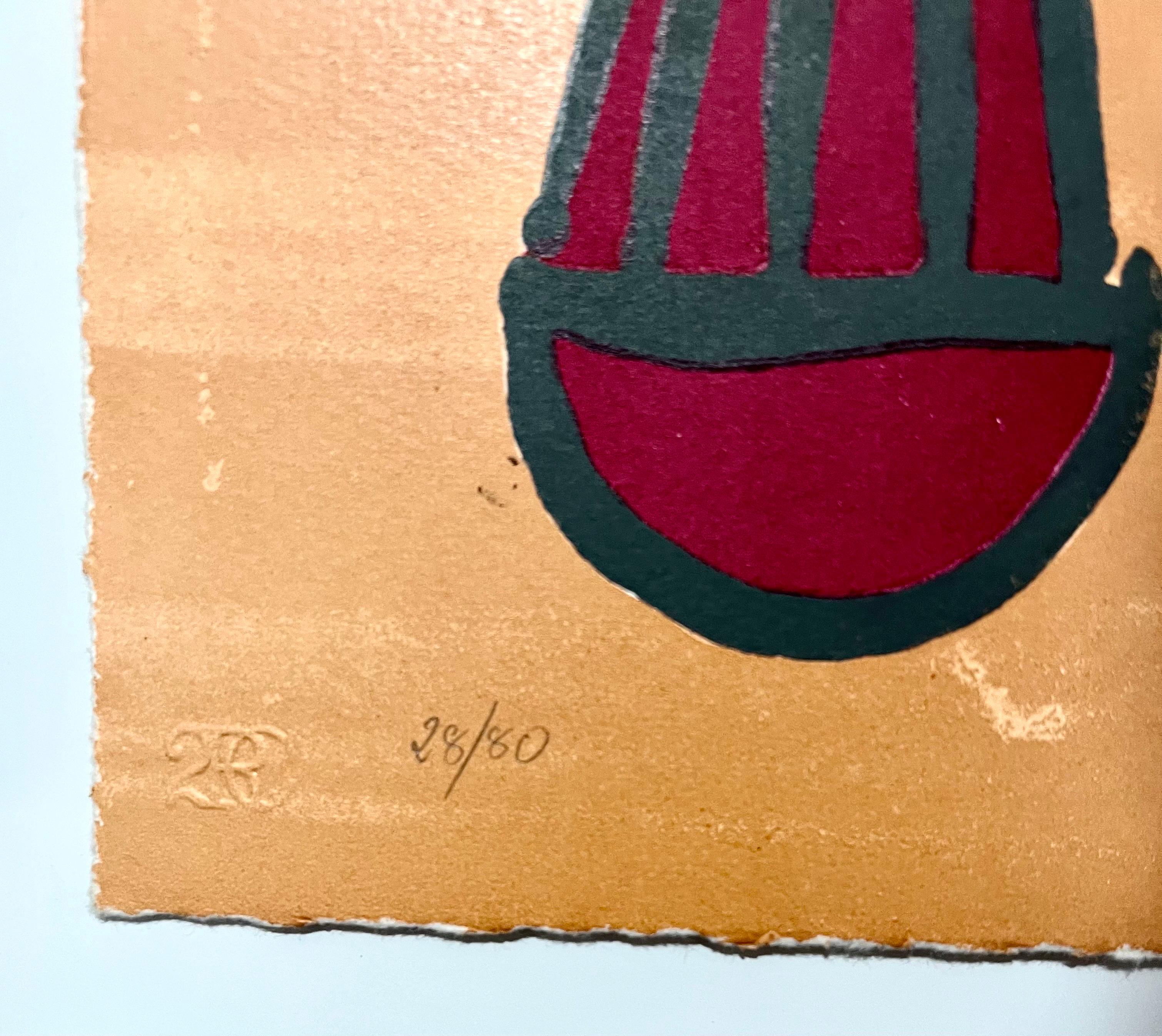 Pietro Consagra Italian Mod Abstract Expressionist Forma, Art Brut Lithograph For Sale 1