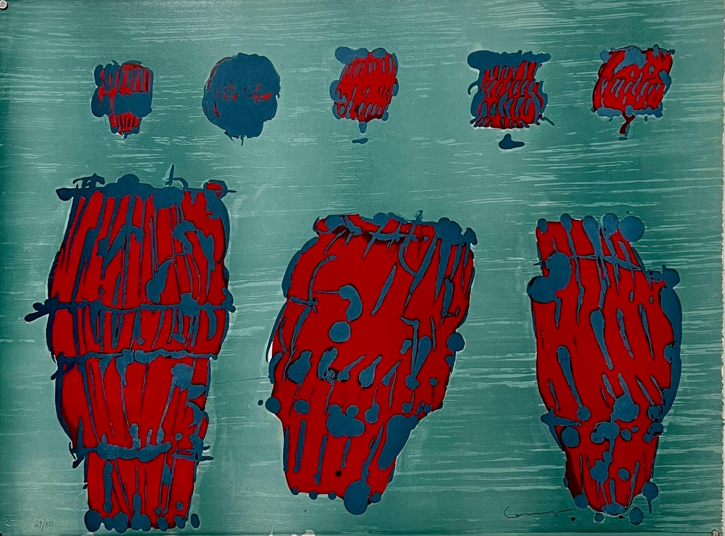 Pietro Consagra Italian Mod Abstract Expressionist Forma, Art Brut Lithograph For Sale 1