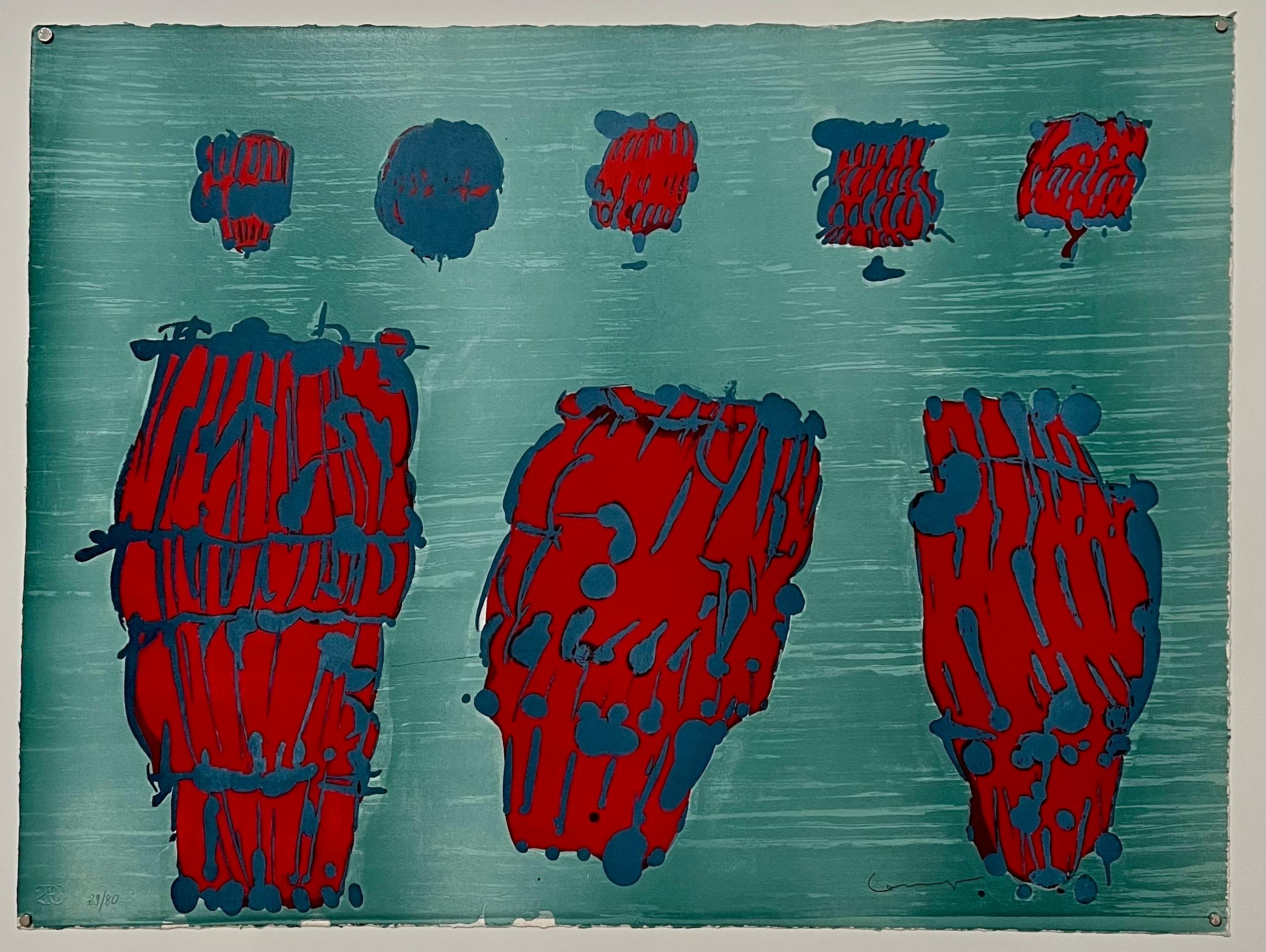 Pietro Consagra Italian Mod Abstract Expressionist Forma, Art Brut Lithograph For Sale 2