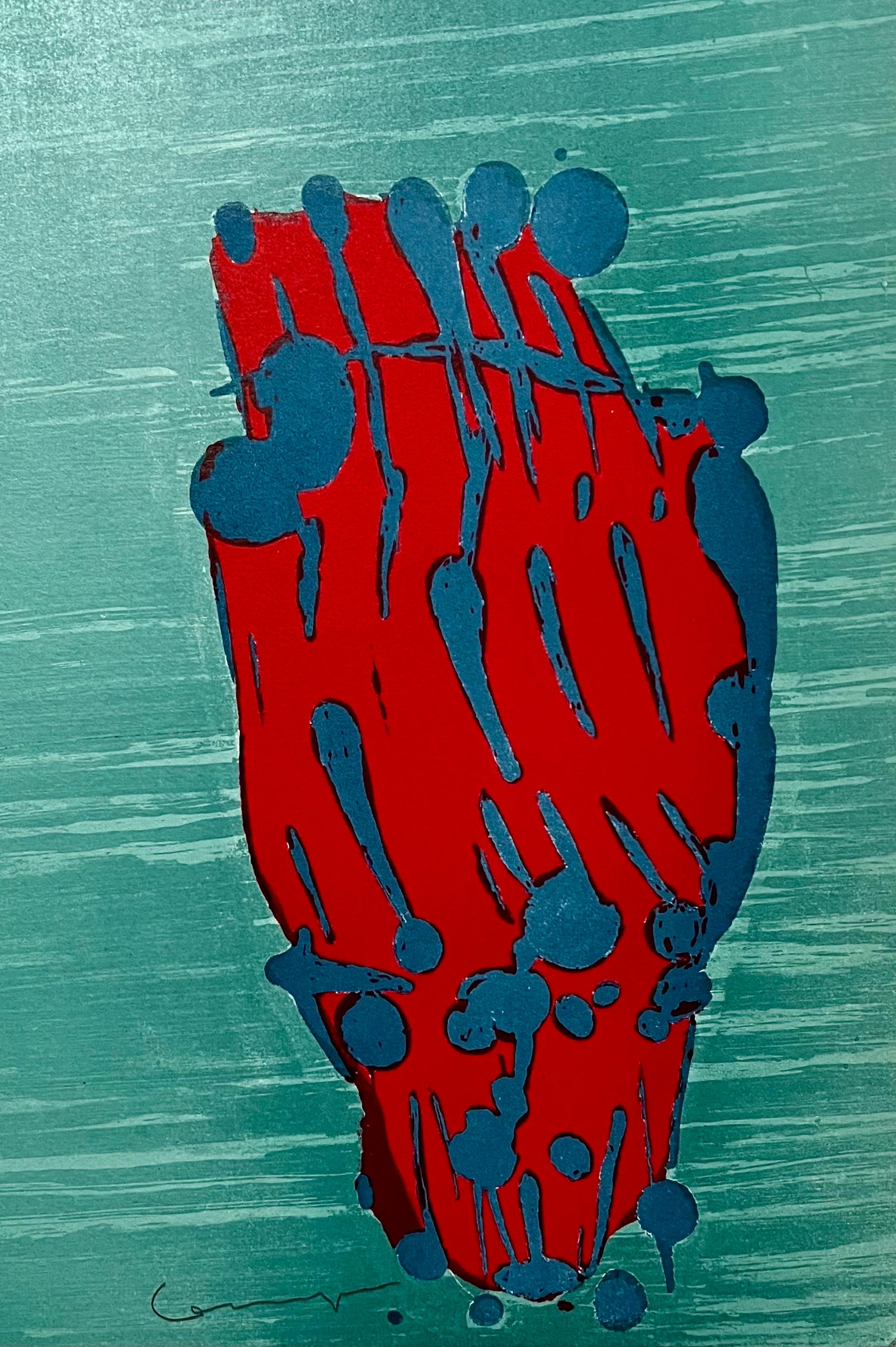 Pietro Consagra Italian Mod Abstract Expressionist Forma, Art Brut Lithograph For Sale 4