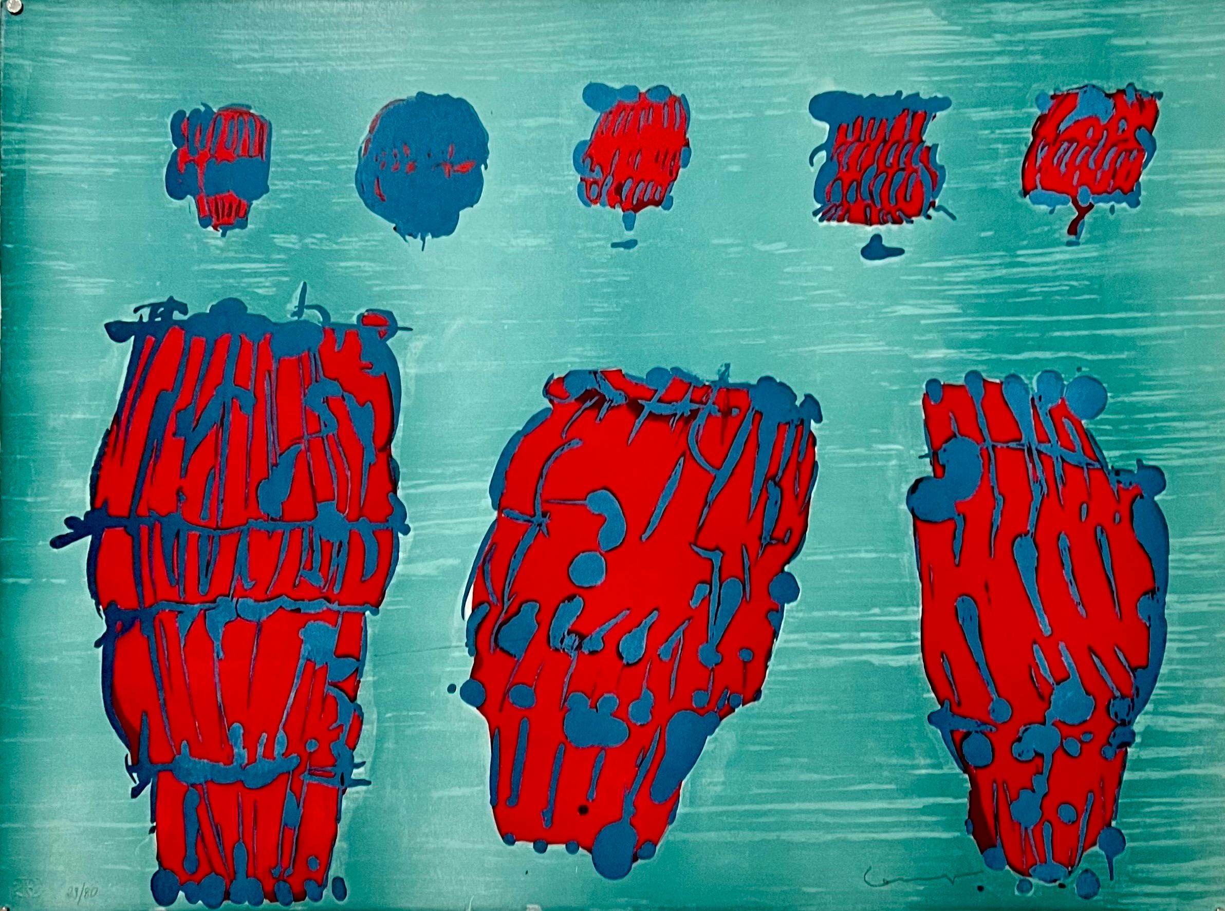 Pietro Consagra Italian Mod Abstract Expressionist Forma, Art Brut Lithograph