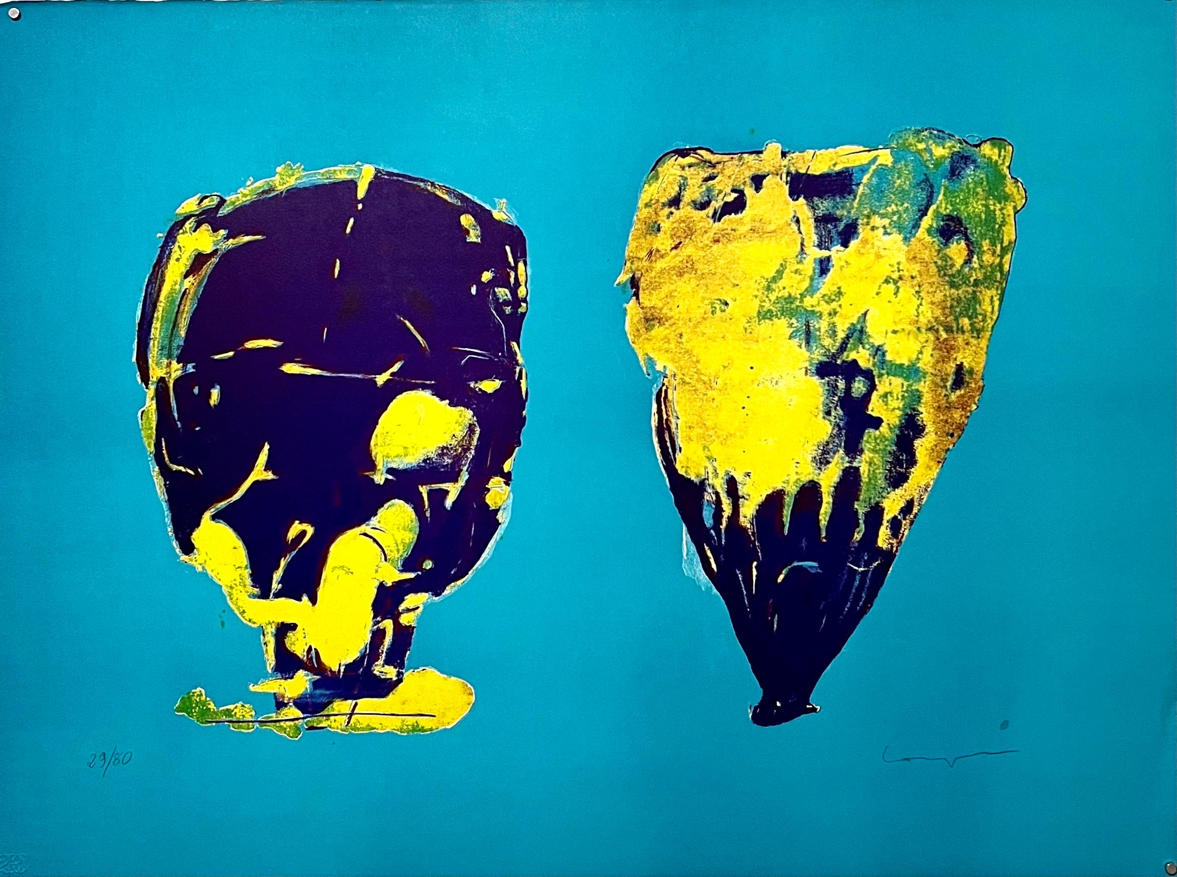 Pietro Consagra Italian Mod Abstract Expressionist Forma Brutalist Lithograph For Sale 1