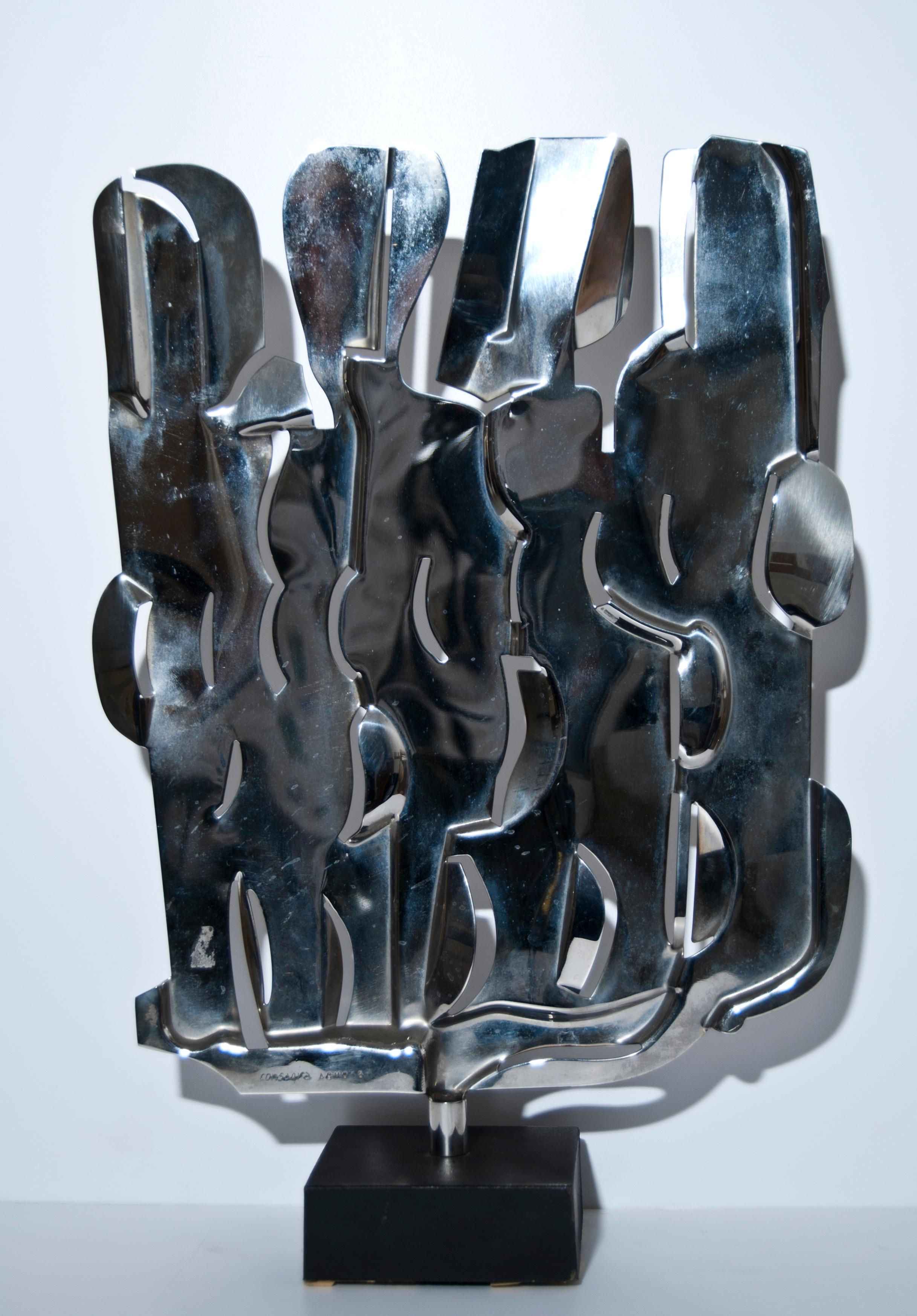 Spinning Sculpture - Steel Sculpture by Pietro Consagra - 1975 For Sale 1