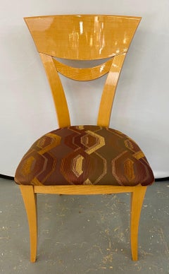 Chaise de salle à manger italienne postmoderne Pietro Constantini en bois d'érable laqué, lot de 6