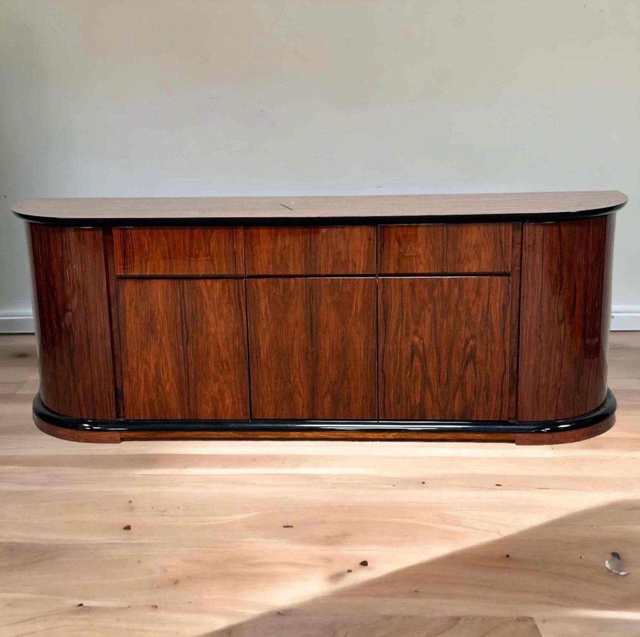 Rare Pietro Constantini Lacquered Wood Console/Credenze for Ello Furniture. Gorgeous Piece. 3 Drawers and storage under.

Condition Disclosure:
Please understand nearly all of our inventory is comprised of rare to very rare vintage pieces. They are