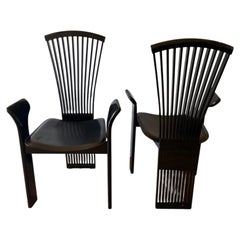 Pietro Constantini Postmodern Italian Modern Stricking Pair of Dining Armchairs