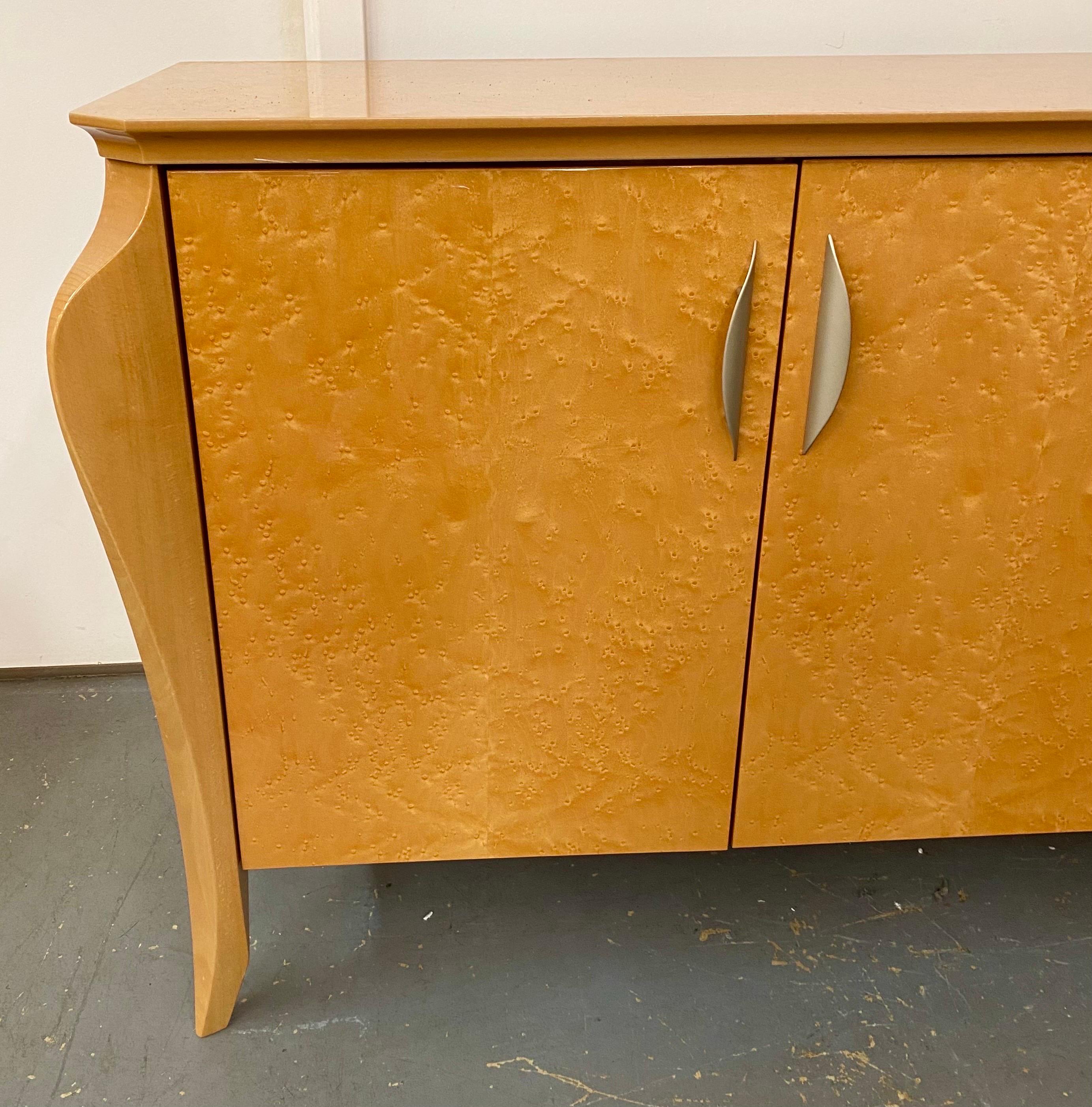 Post-Modern Pietro Contantini Postmodern Italian Maple Lacquer Credenza, Sideboard Cabinet  For Sale