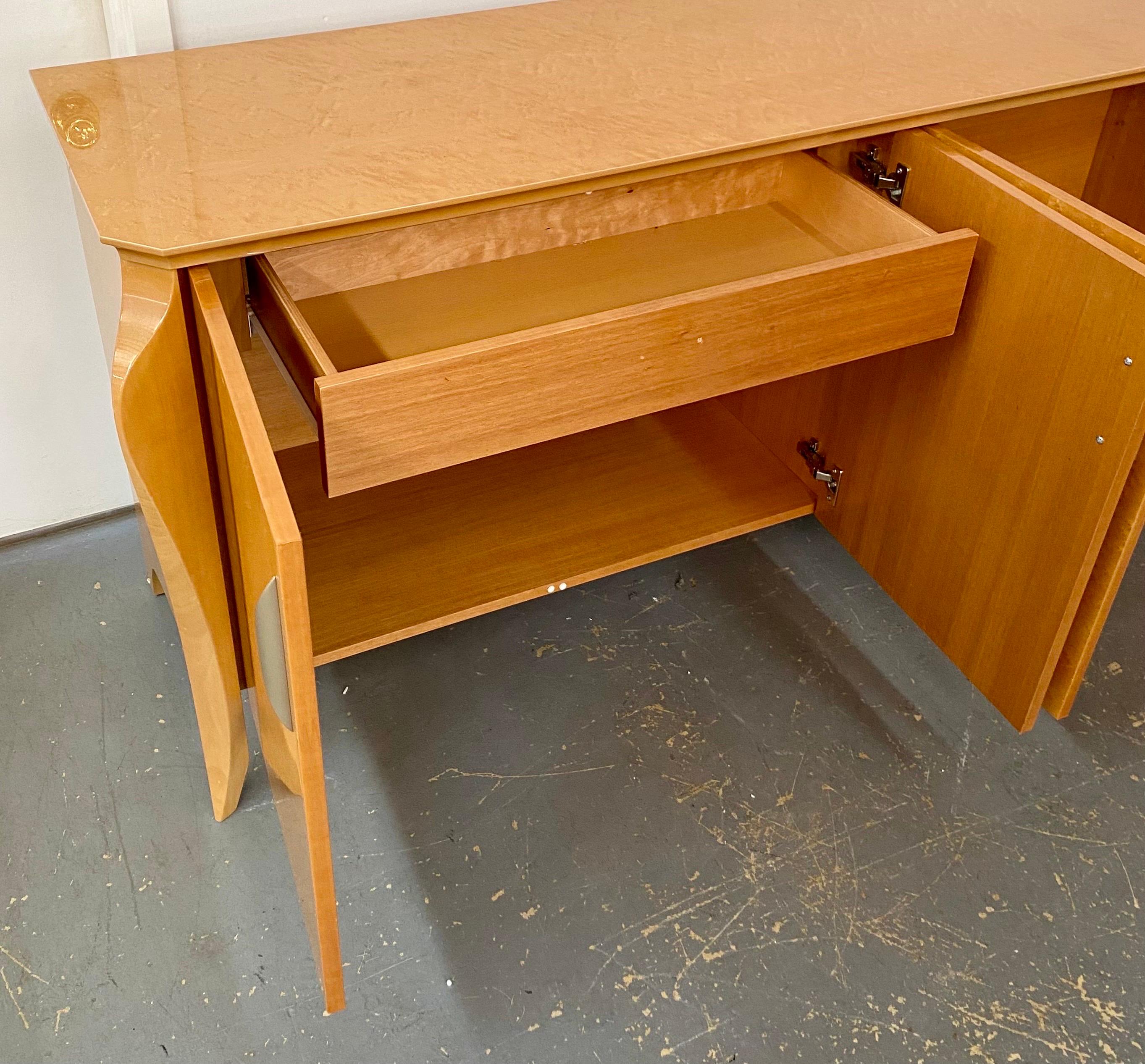 20th Century Pietro Contantini Postmodern Italian Maple Lacquer Credenza, Sideboard Cabinet  For Sale