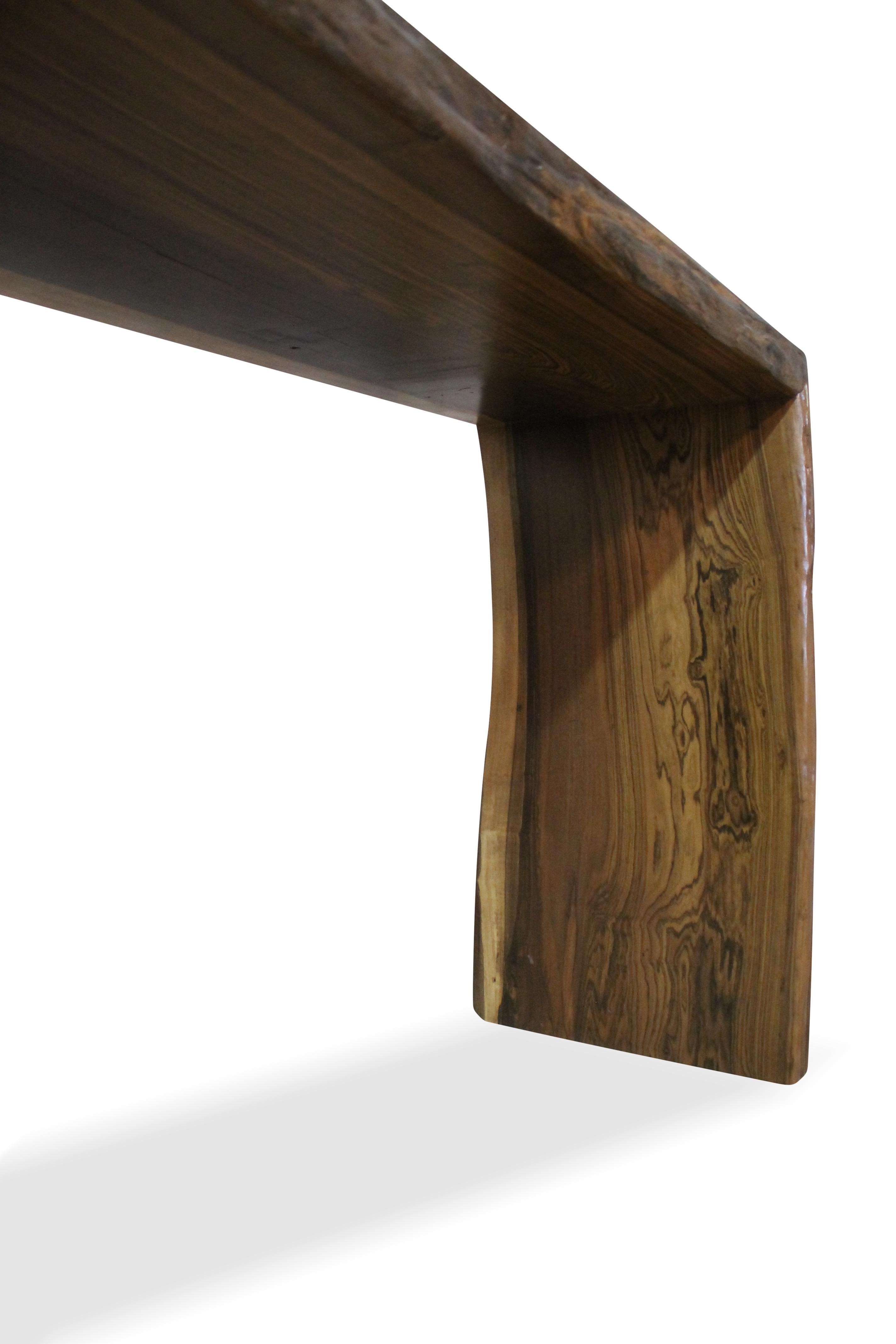 Organic Modern Pietro Contemporary Custom Live-Edge Console Table in Argentine Rosewood For Sale