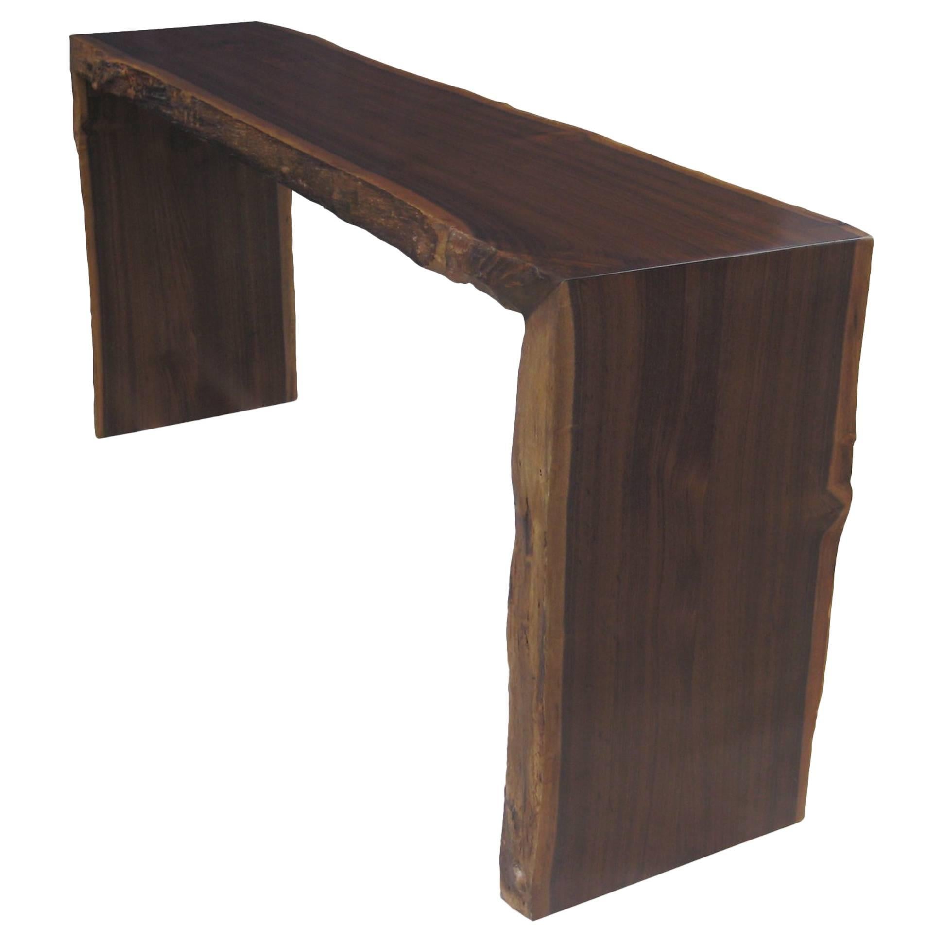 Woodwork Pietro Contemporary Custom Live-Edge Console Table in Argentine Rosewood For Sale