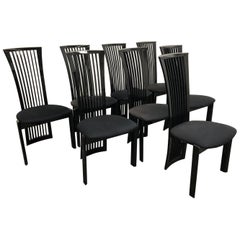 Pietro Costantini for Ello Furniture Black Dining Chairs, Set of Eight