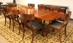 Pietro Costantini for Ello Wood Lacquered Dining Table 8 Chairs & Credenza