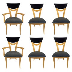 Pietro Costantini Sillas de Comedor de Estilo Postmoderno Lacadas en Arce, Set de 6