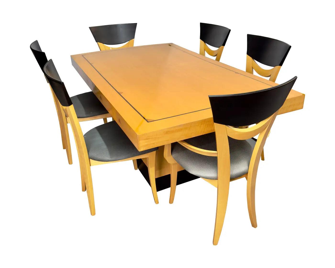 Pietro Costantini Post-Modern Style Rectangular Lacquer Maple Dining Table 10