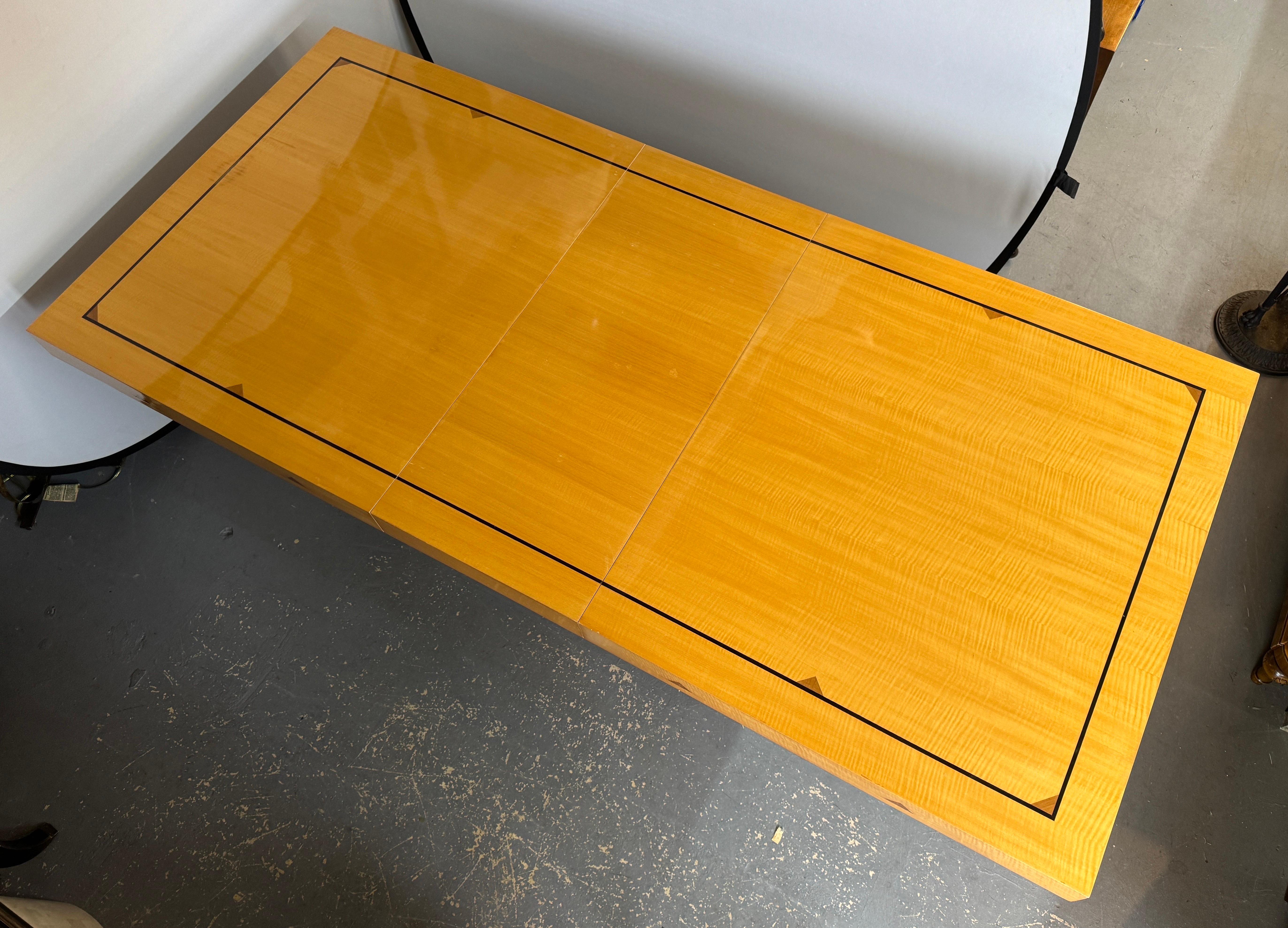 Pietro Costantini Post-Modern Style Rectangular Lacquer Maple Dining Table In Good Condition In Plainview, NY