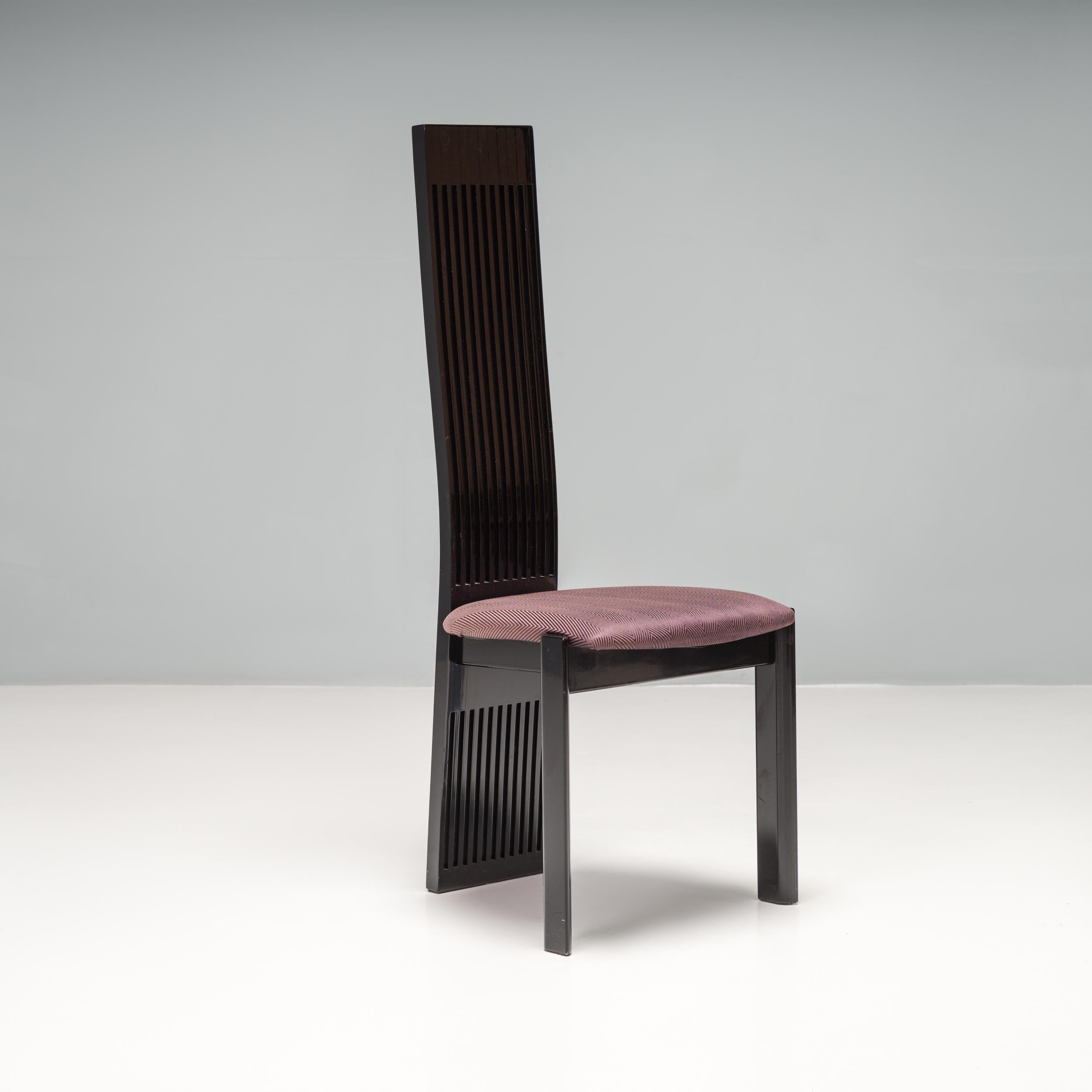Italian Pietro Costantini Postmodern Black Dining Chairs, Set of 8 In Good Condition In London, GB