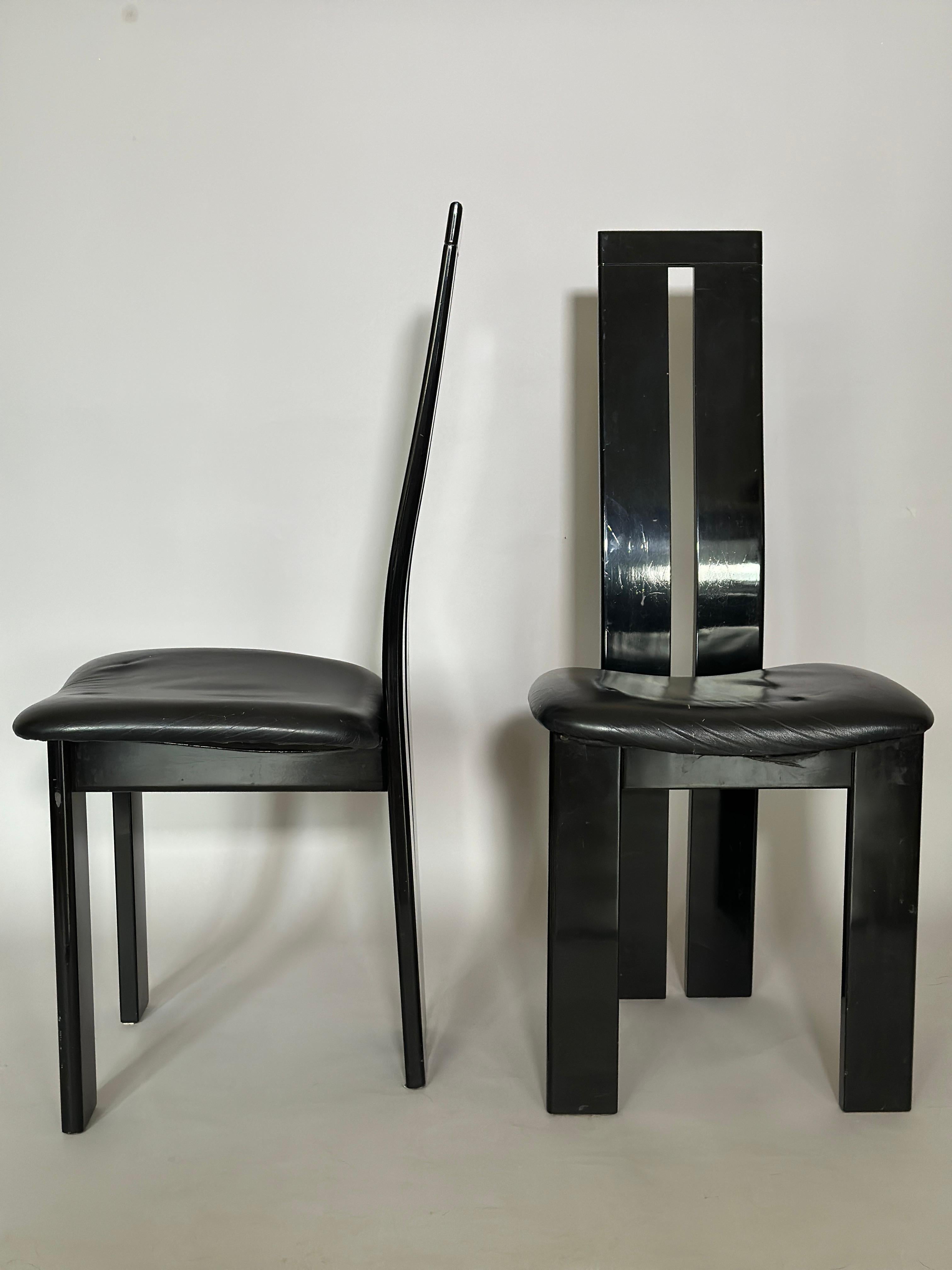 Post-Modern Pietro Costatini Dining chair Set of Two Italy 1970s For Sale