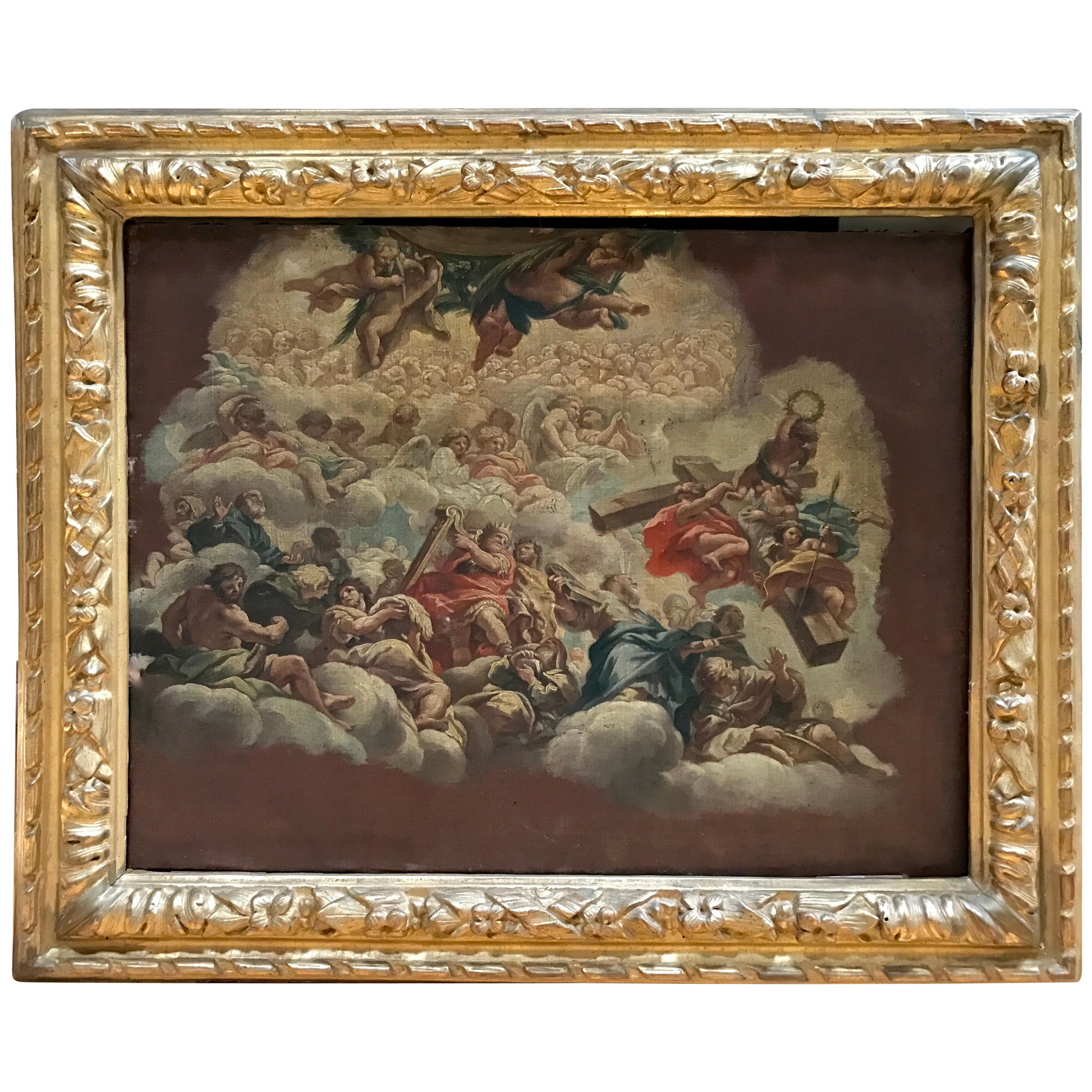 Pietro da Cortona 1630 Fresco Study, Antique Louis XIII Frame For Sale