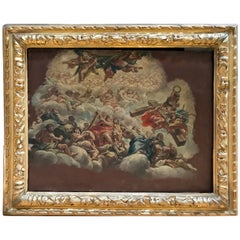 Pietro da Cortona 1630 Fresco Study, Antique Louis XIII Frame