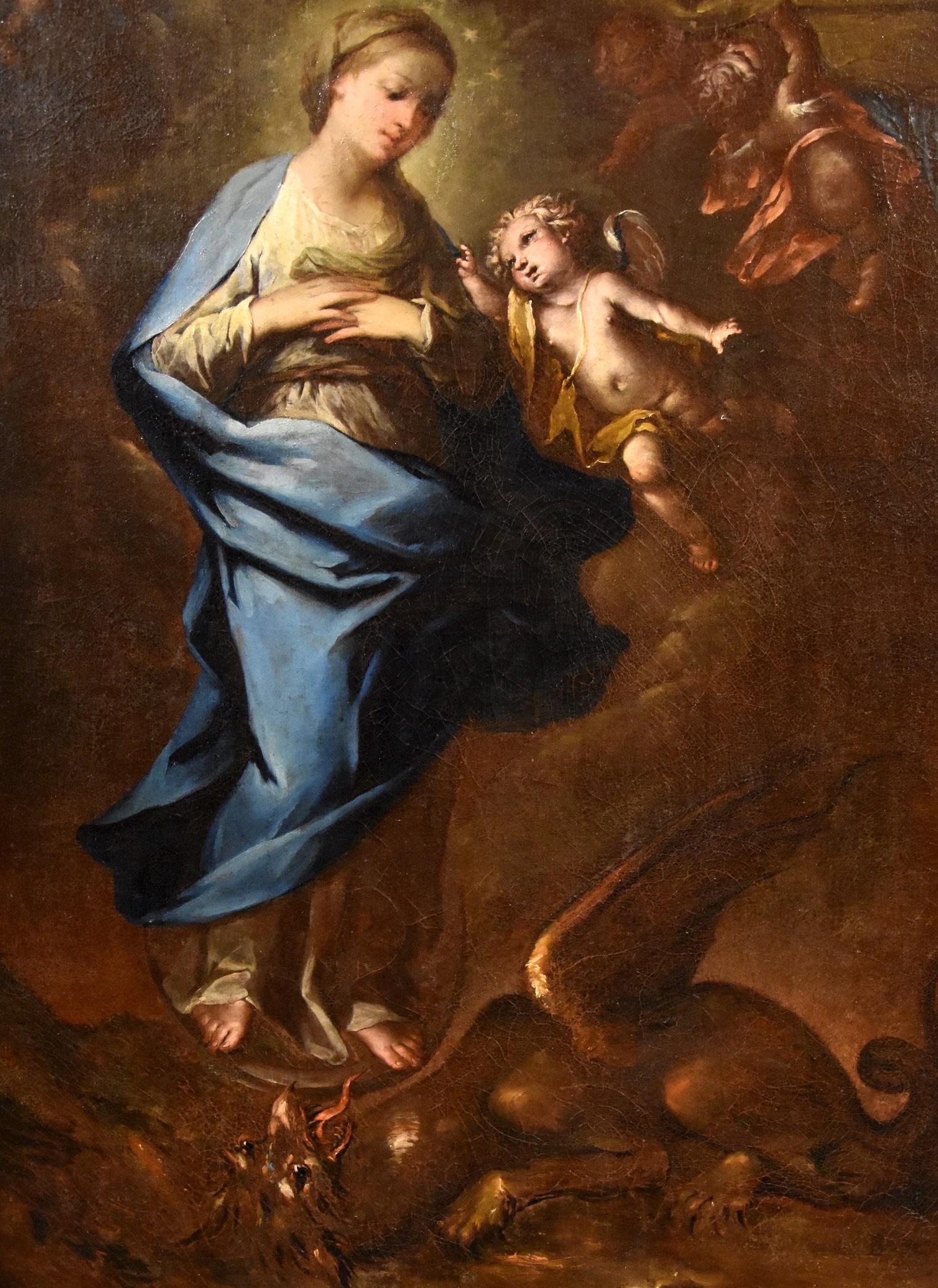Immaculate Virgin Pietro Da Cortona Paint Oil on canvas Old master 17th Century  3