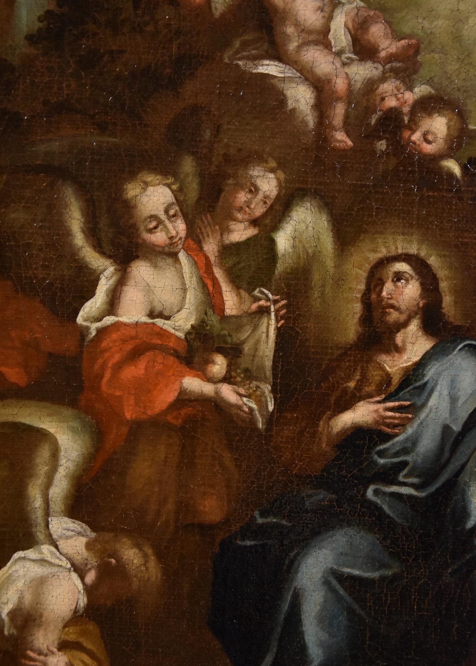 Christ Angels Pietro Da Cortona Paint Oil on canvas Old master 17th Century  Art For Sale 3