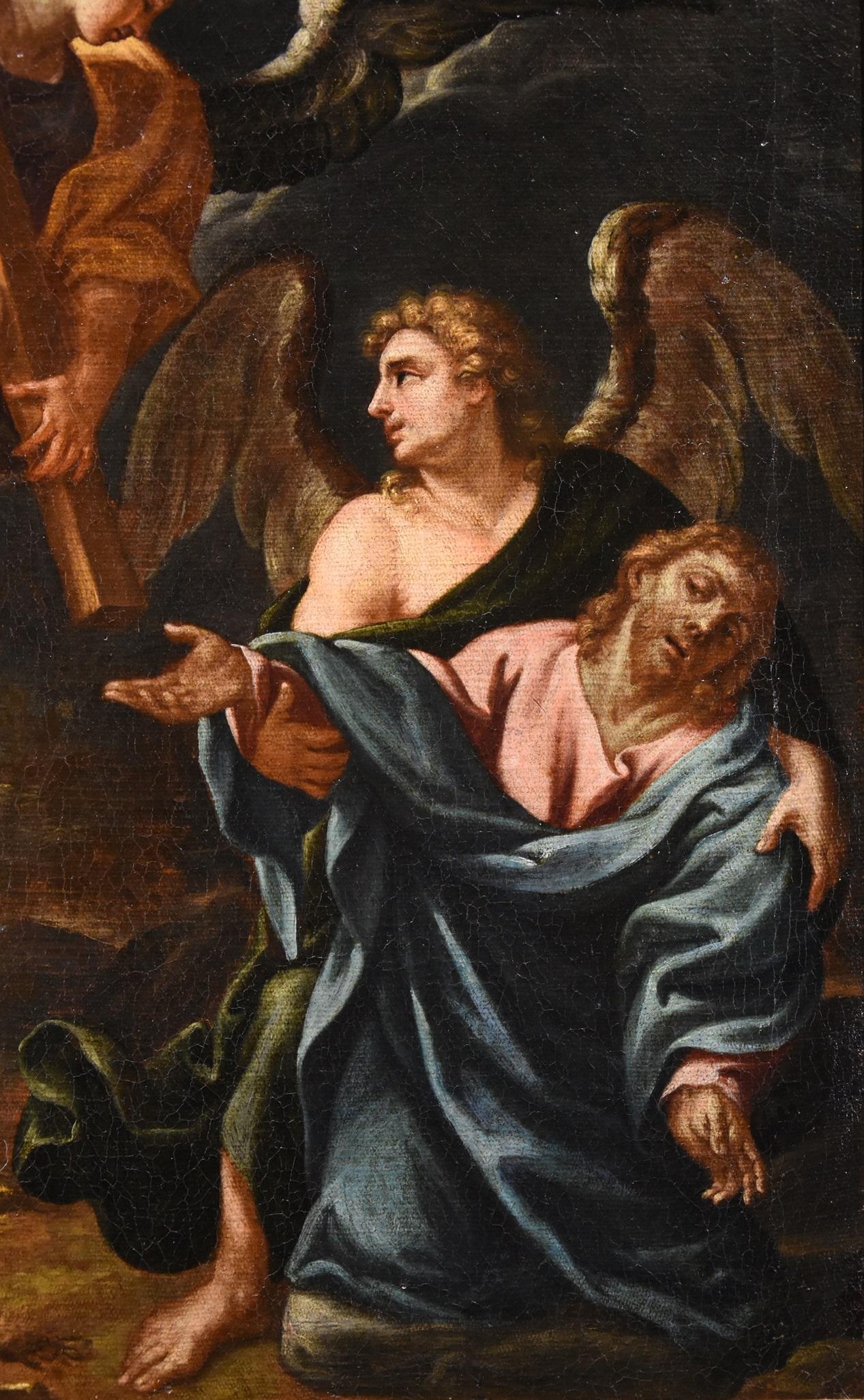 Christ Angels Pietro Da Cortona Paint 17th Century Oil on canvas Old master Art - Old Masters Painting by Pietro da Cortona (Cortona 1597 - Rome 1669