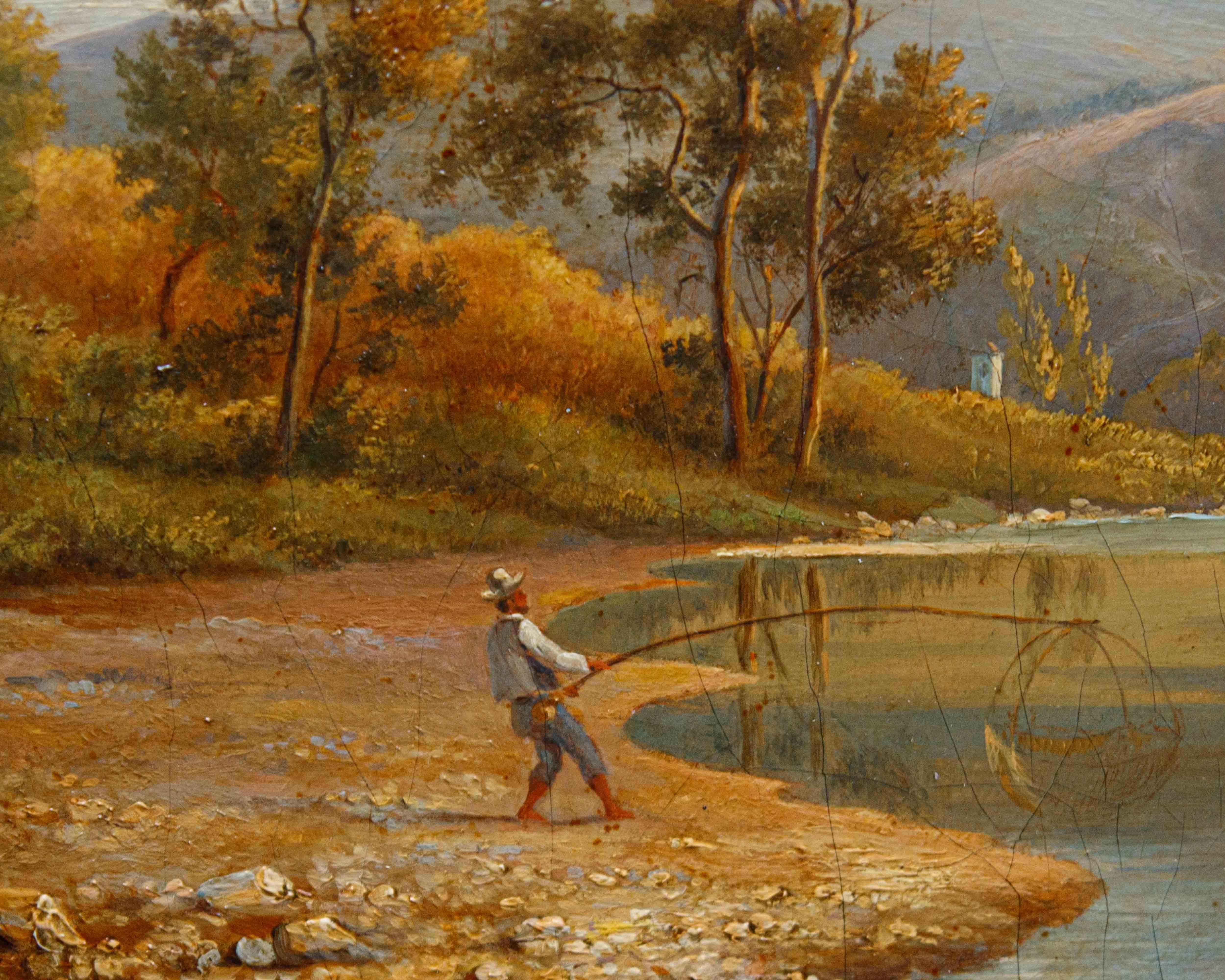 Pietro Della Valle (Livorno, 1819 - Florenz, 1880) 

Landschaft mit Hirtinnen und Fischern, 1846

Öl auf Leinwand, 34 x 50 cm

Gerahmt, 64 x 69 cm

Pietro Della Valle (Livorno 1819 - Florenz 1880) war ein Maler, Dekorateur, Landschaftsmaler und