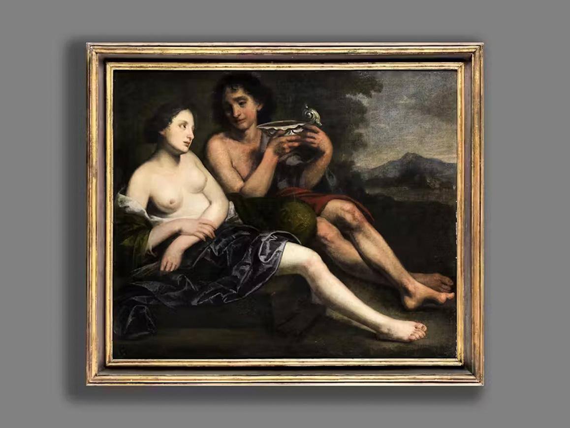 17th Century by Pietro della Vecchia Bacchus and Ceres Oil on canvas - Painting by Pietro Della Vecchia 