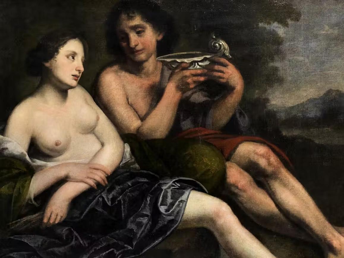 Pietro della Vecchia (Vicenza, Italy, 1603 – Venice, Italy, 1678)
Title: Bacchus and Ceres 
Medium: Oil on canvas
Dimensions: without frame 109 x 130 cm – with frame 128 x 152 x 8 cm

Expertise by Professor Egidio Martini

Pietro della Vecchia was a
