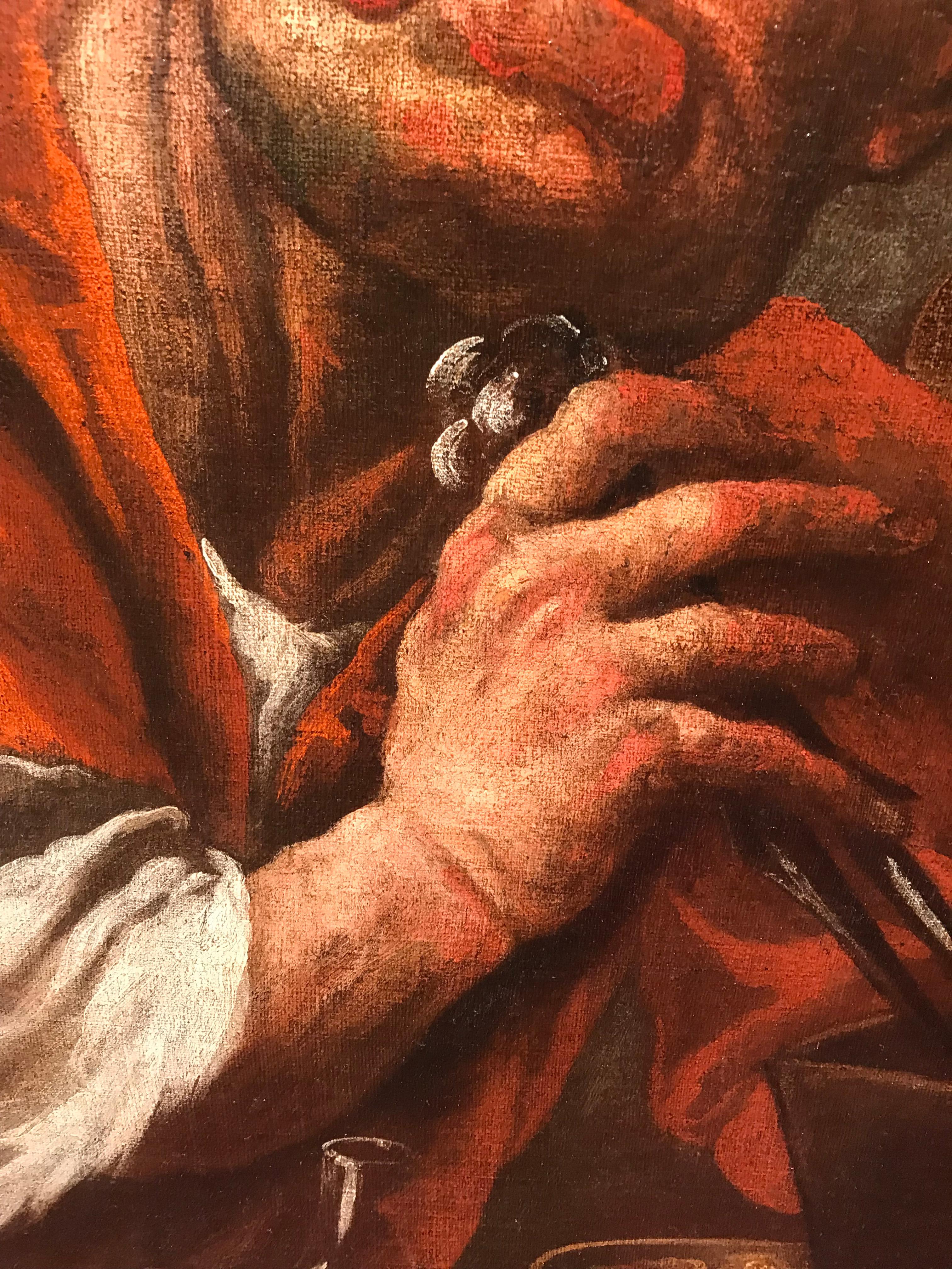 XVII secolo di Pietro della Vecchia Gli alchimisti Olio su tela in vendita 5