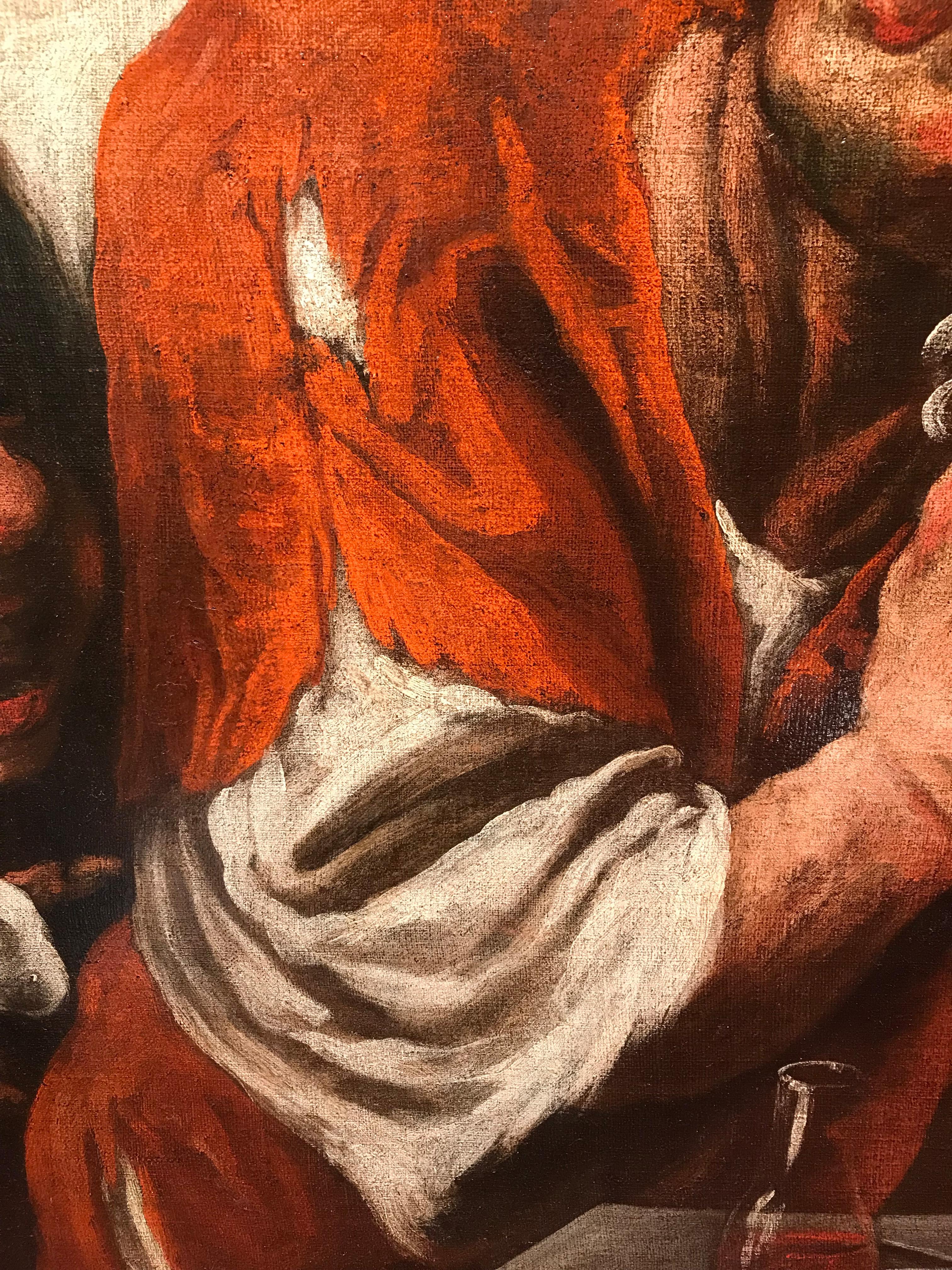 XVII secolo di Pietro della Vecchia Gli alchimisti Olio su tela in vendita 1