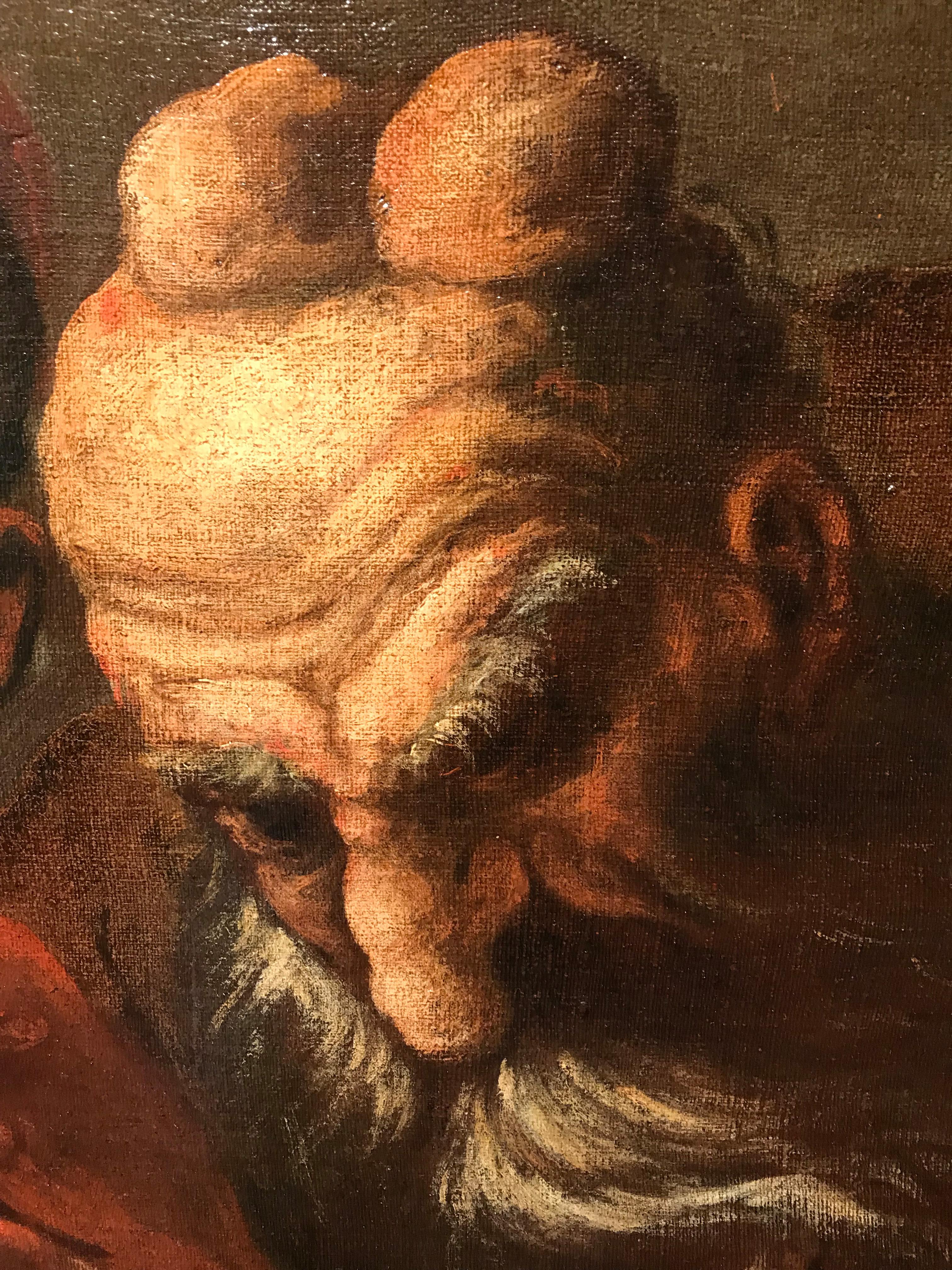 XVII secolo di Pietro della Vecchia Gli alchimisti Olio su tela in vendita 2