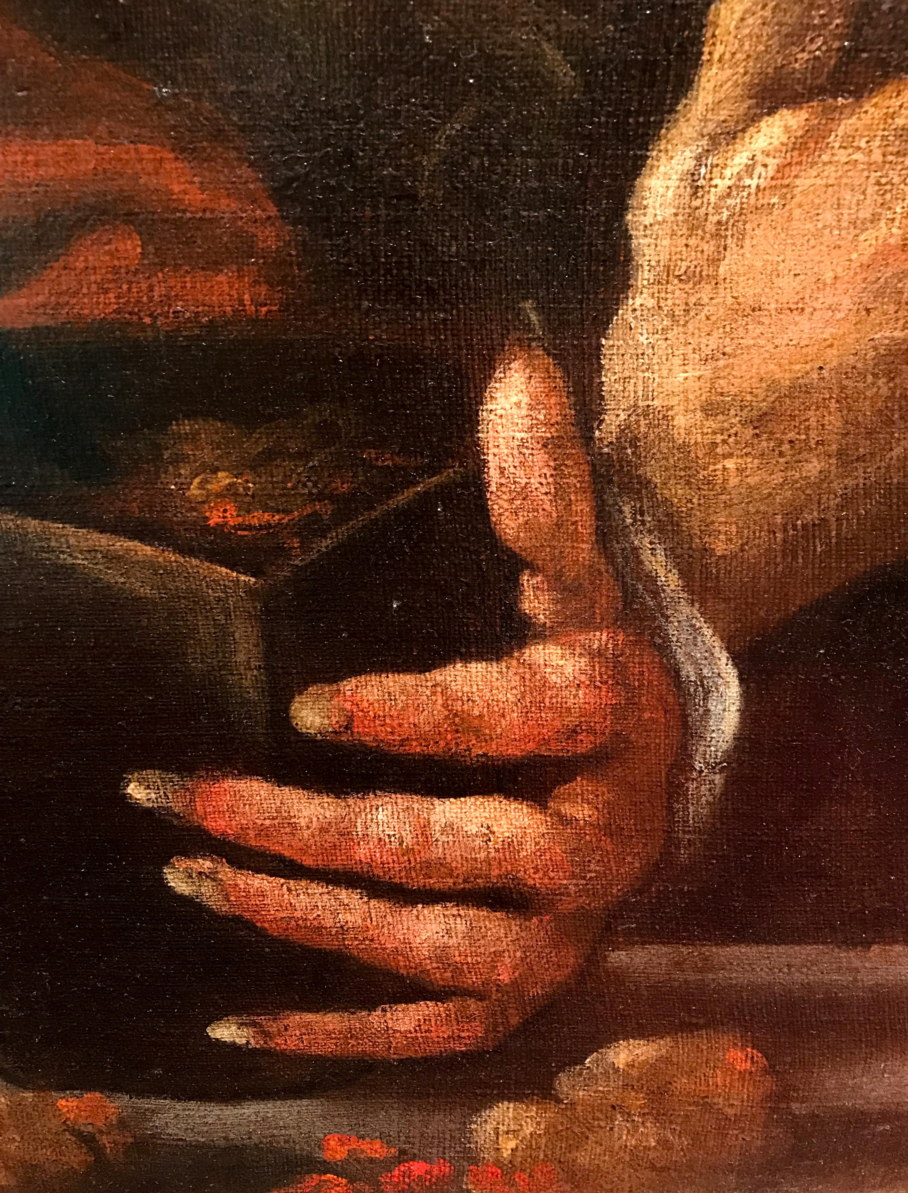 XVII secolo di Pietro della Vecchia Gli alchimisti Olio su tela in vendita 3