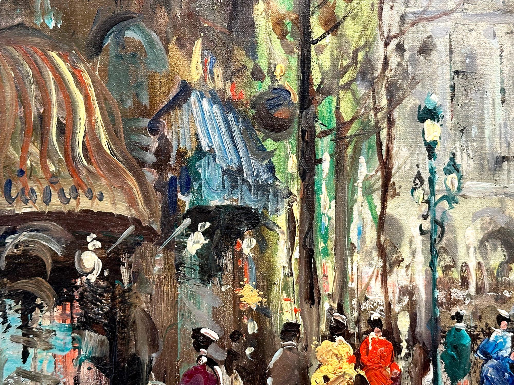 « Day by the Palais Garnier », peinture à l'huile post-impressionniste du 20e siècle encadrée en vente 6
