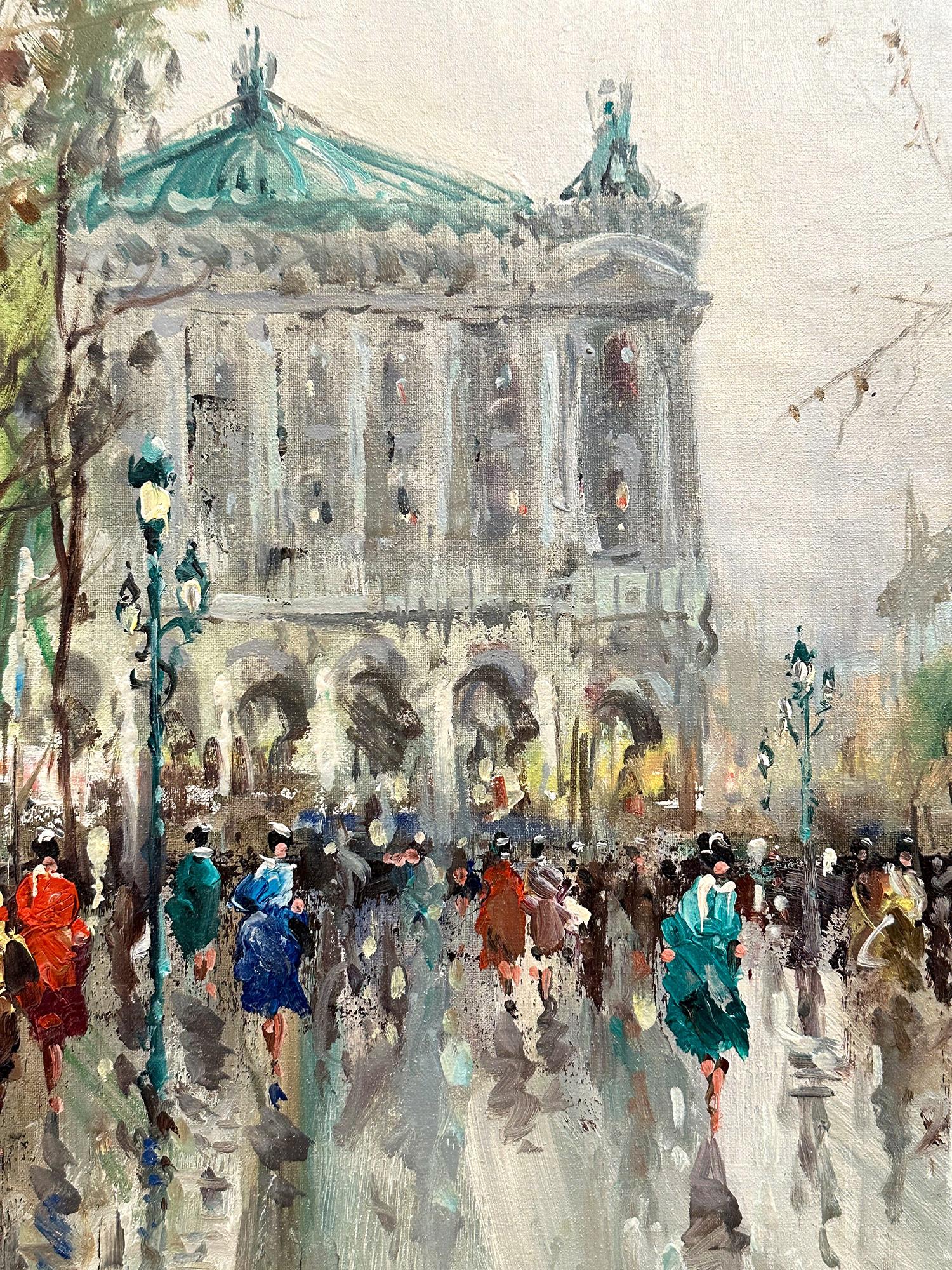 « Day by the Palais Garnier », peinture à l'huile post-impressionniste du 20e siècle encadrée en vente 8