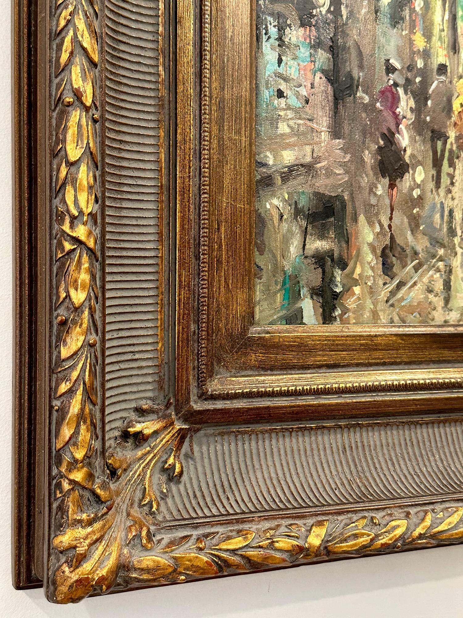 « Day by the Palais Garnier », peinture à l'huile post-impressionniste du 20e siècle encadrée en vente 9