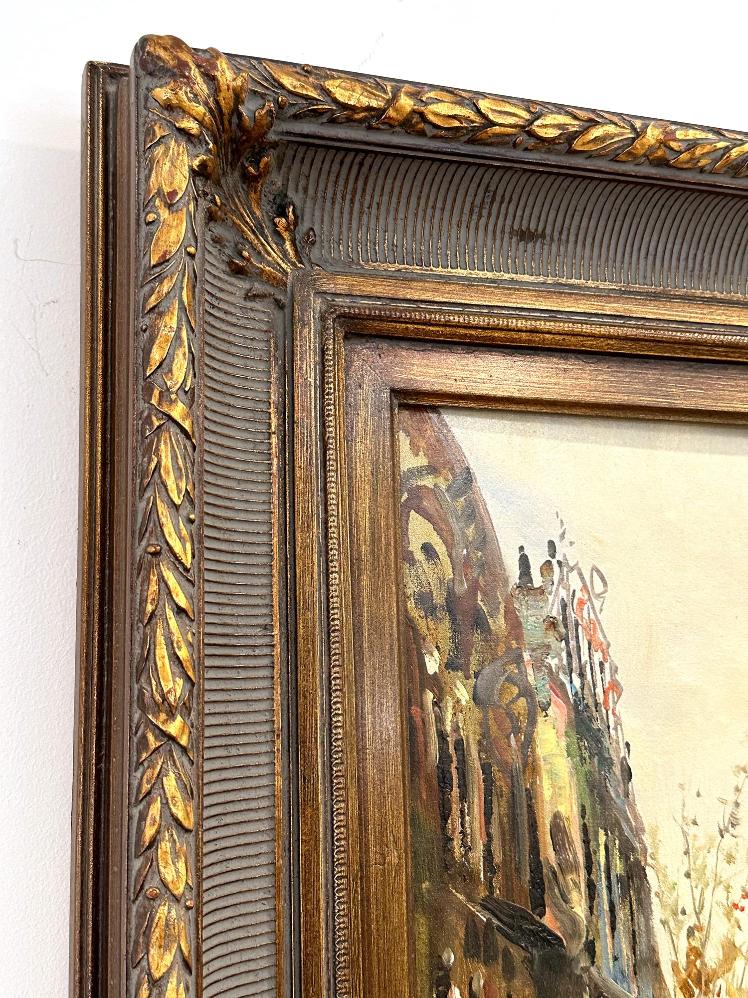 « Day by the Palais Garnier », peinture à l'huile post-impressionniste du 20e siècle encadrée en vente 10