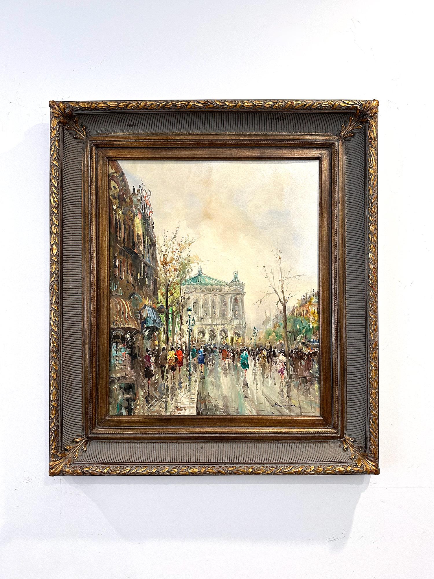 « Day by the Palais Garnier », peinture à l'huile post-impressionniste du 20e siècle encadrée en vente 14