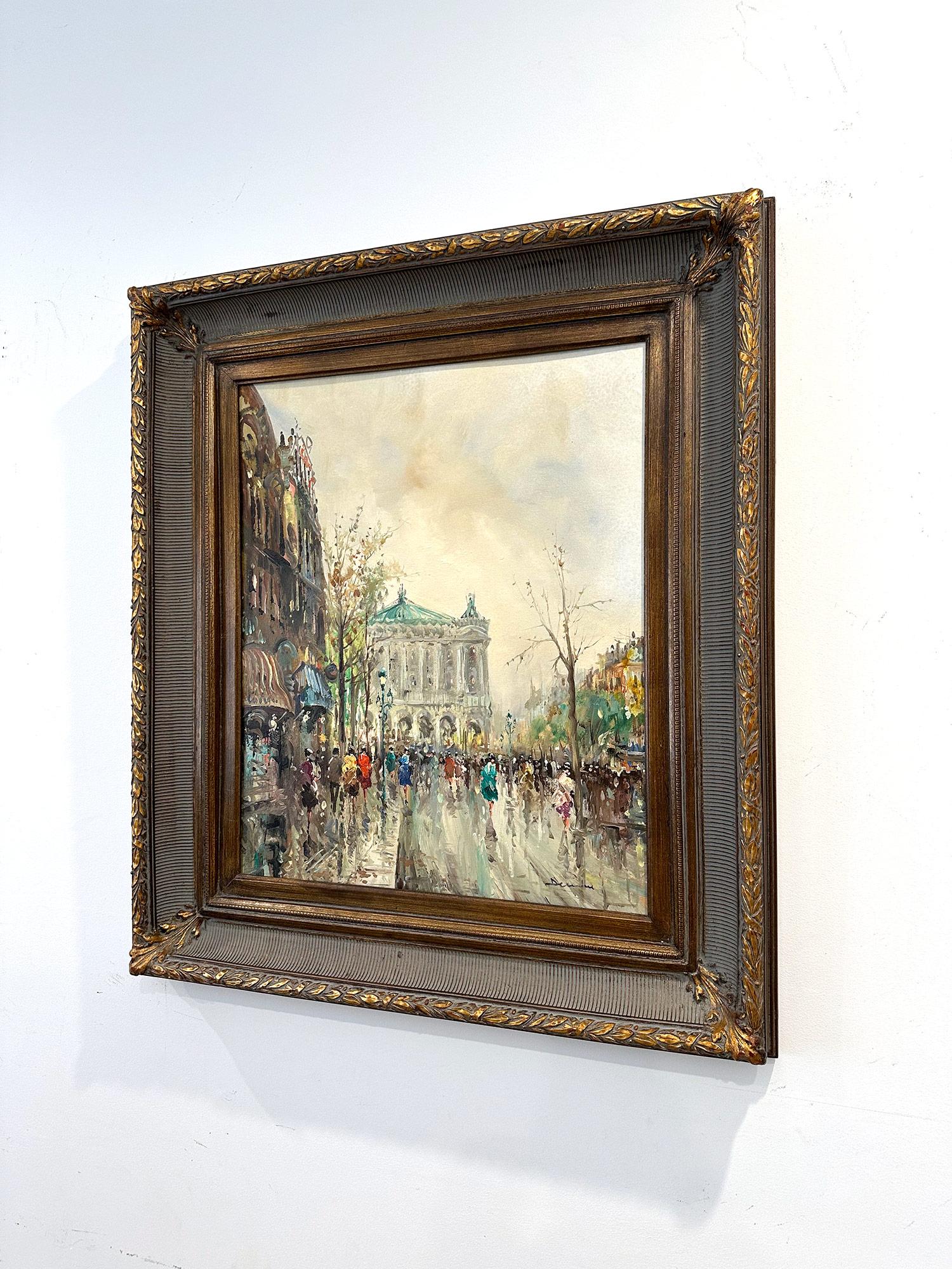 « Day by the Palais Garnier », peinture à l'huile post-impressionniste du 20e siècle encadrée en vente 15