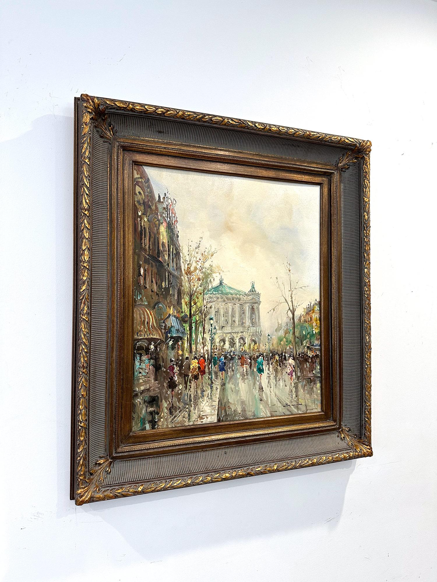 « Day by the Palais Garnier », peinture à l'huile post-impressionniste du 20e siècle encadrée en vente 16