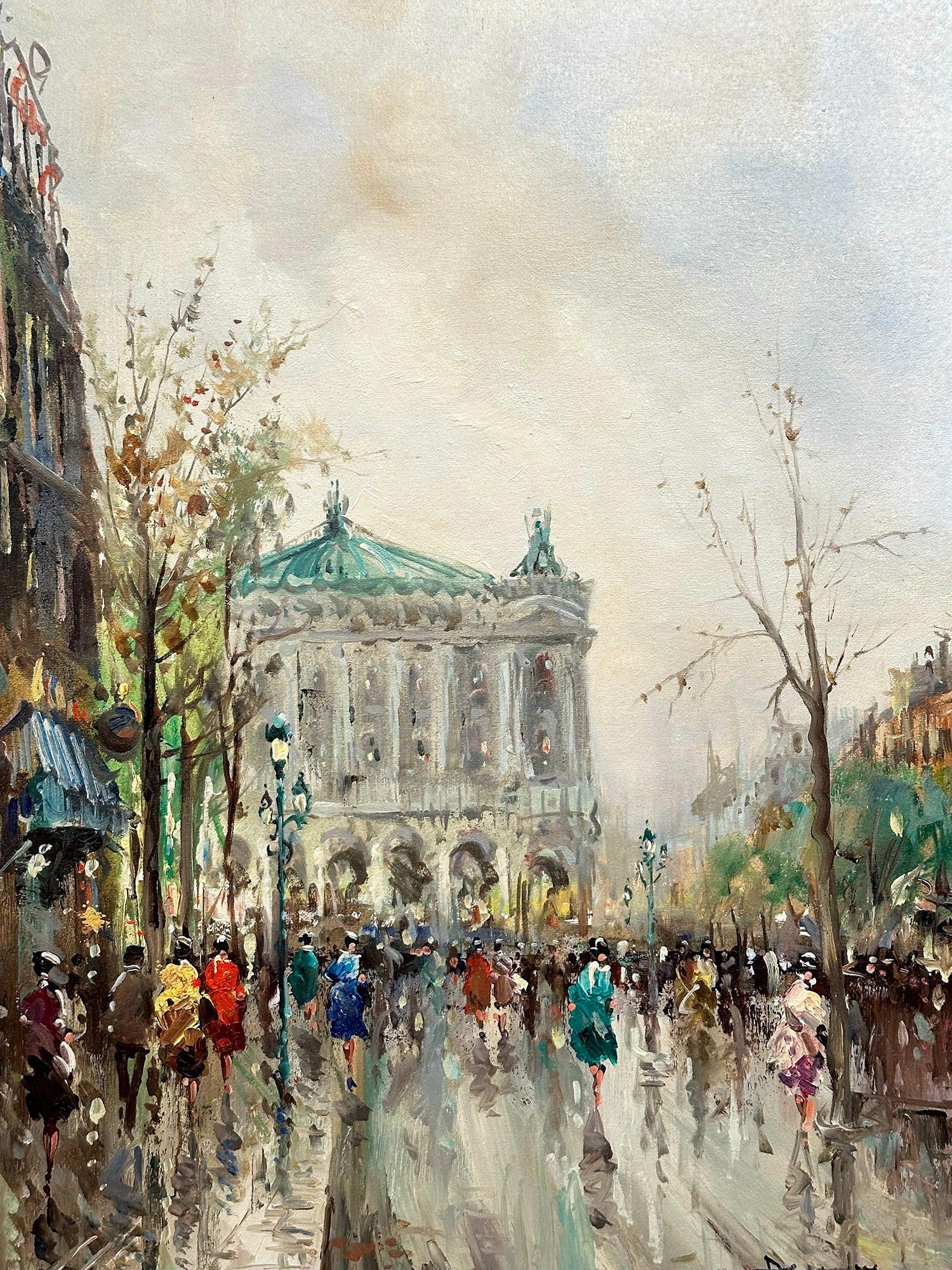 « Day by the Palais Garnier », peinture à l'huile post-impressionniste du 20e siècle encadrée en vente 1