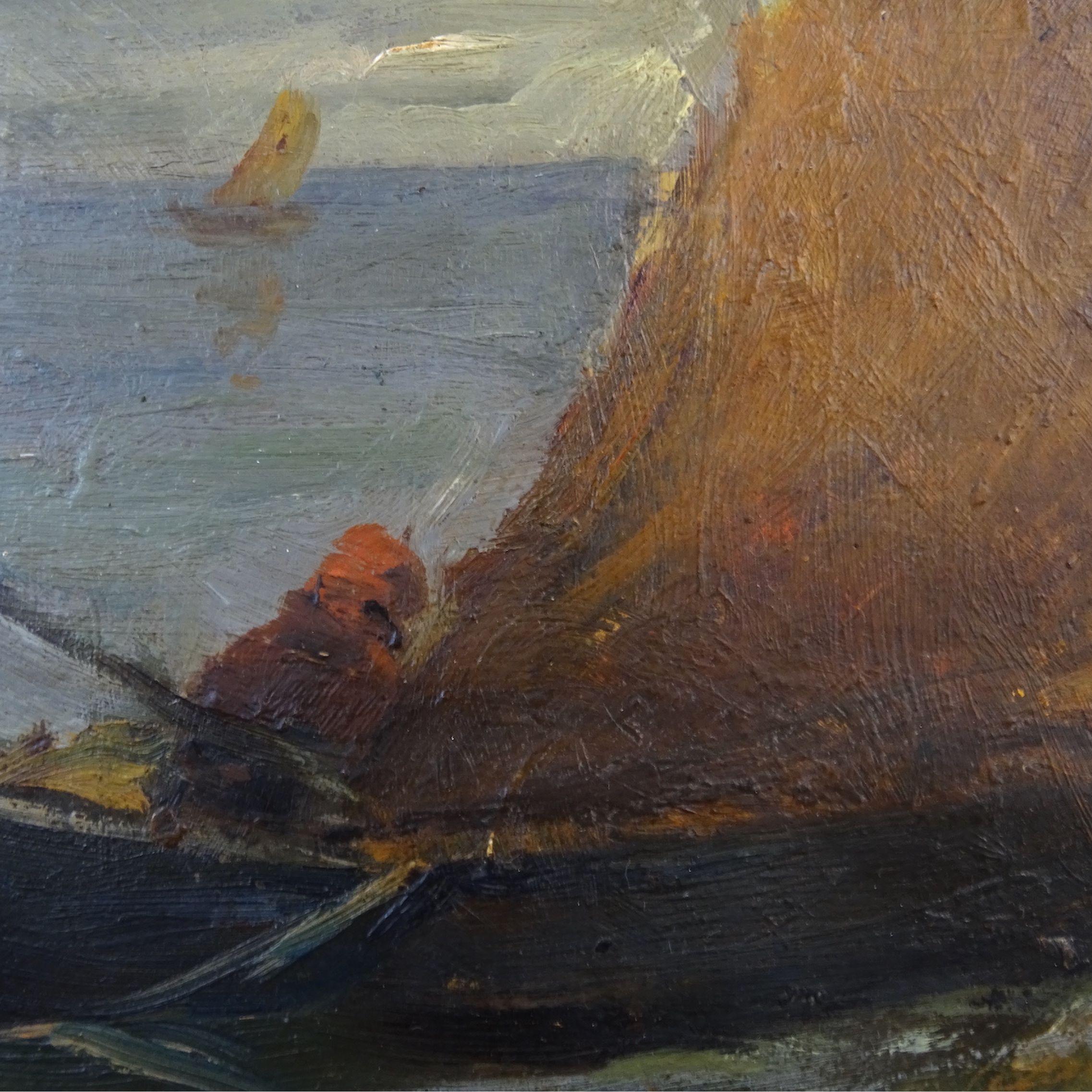 Peinture à l'huile sur panneau de l'artiste P. Fragiacomo, datant des années 1910.
L'œuvre, intitulée 