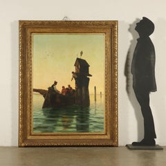 Genre Scene by Pietro Gabrini The Votive Chapel 19th Century