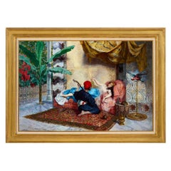 Großes antikes italienisches figuratives orientalistisches Ölgemälde Pietro Gabrini